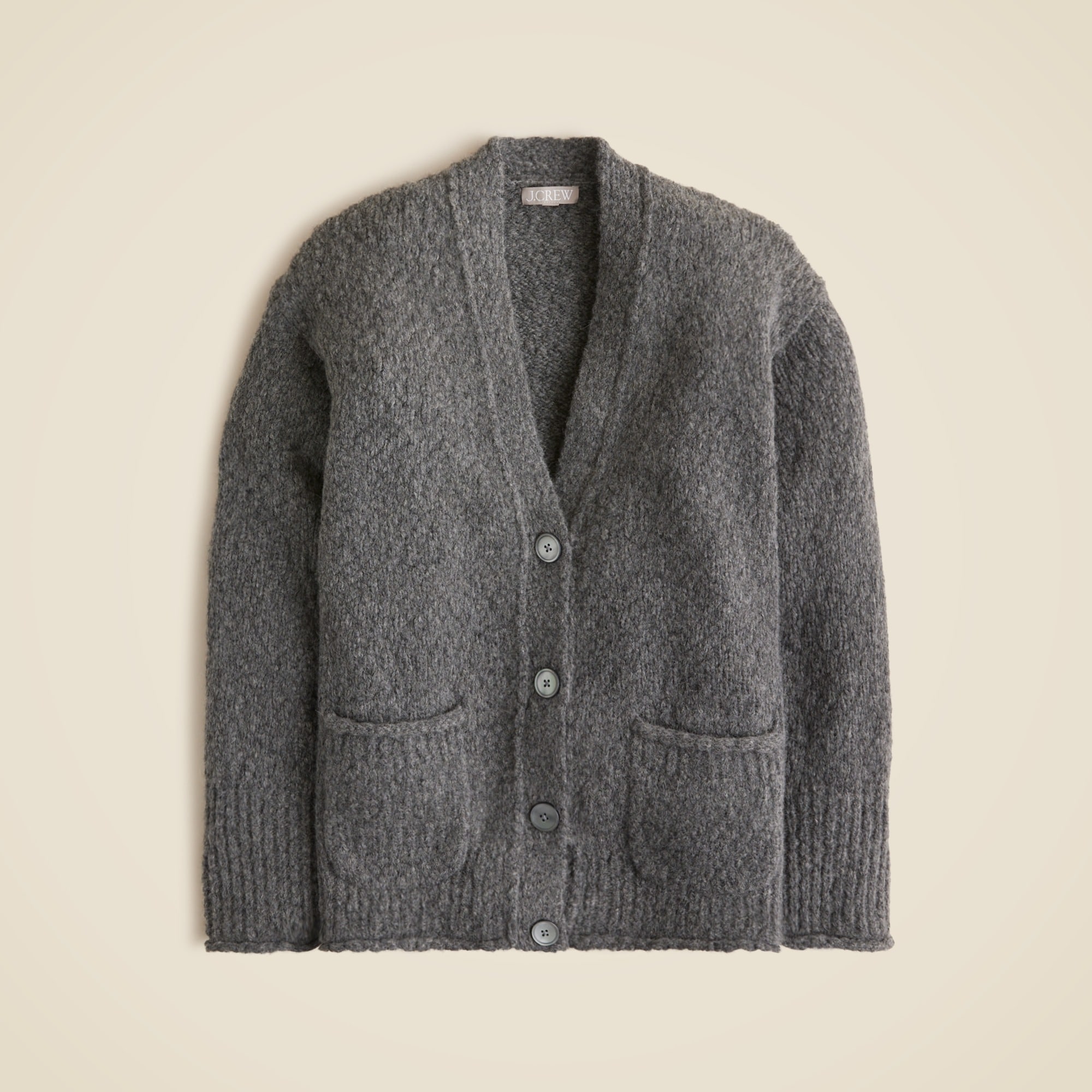 Relaxed Cardigan In Textured Yarn For Women | J.Crew