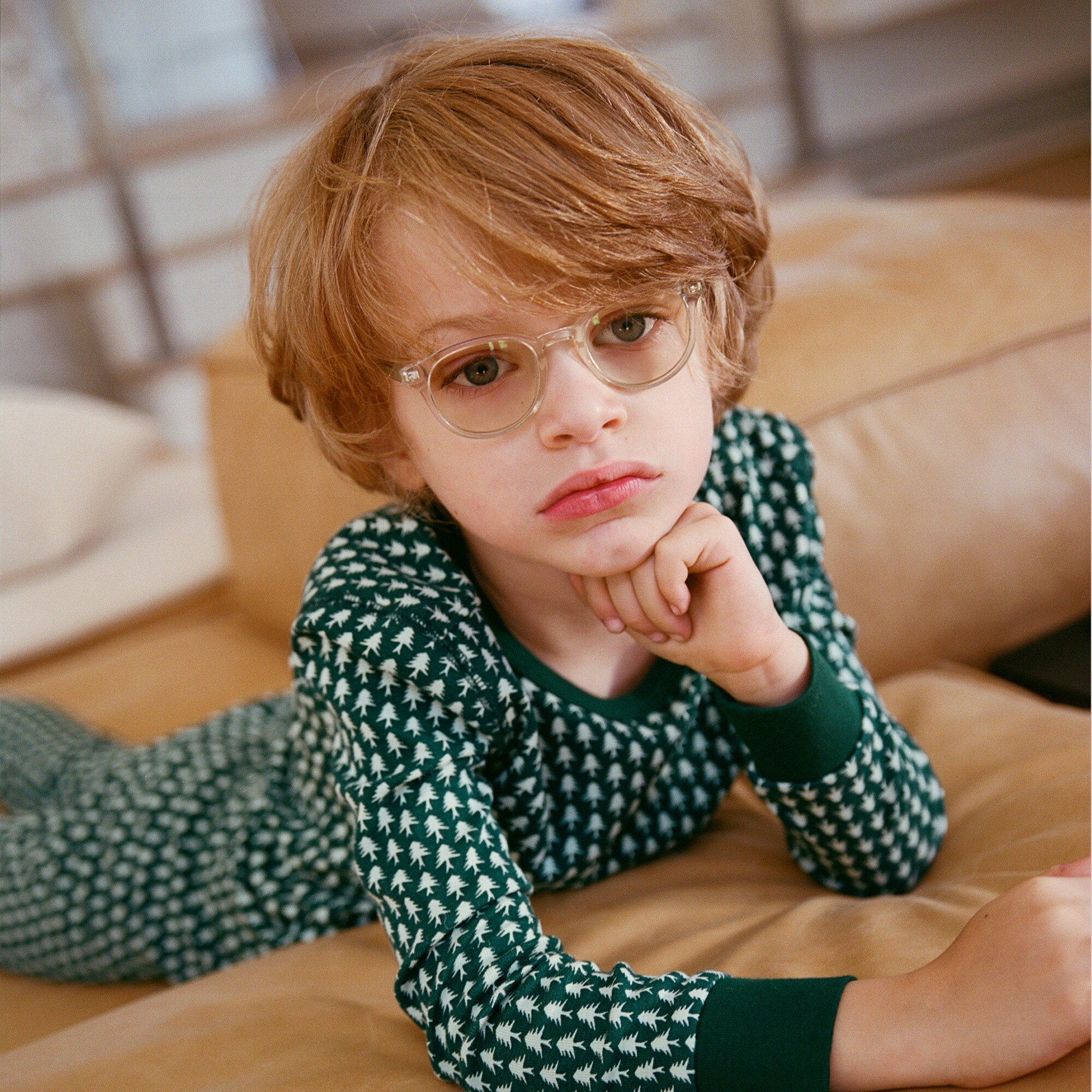 Kids' long-sleeve printed pajama set