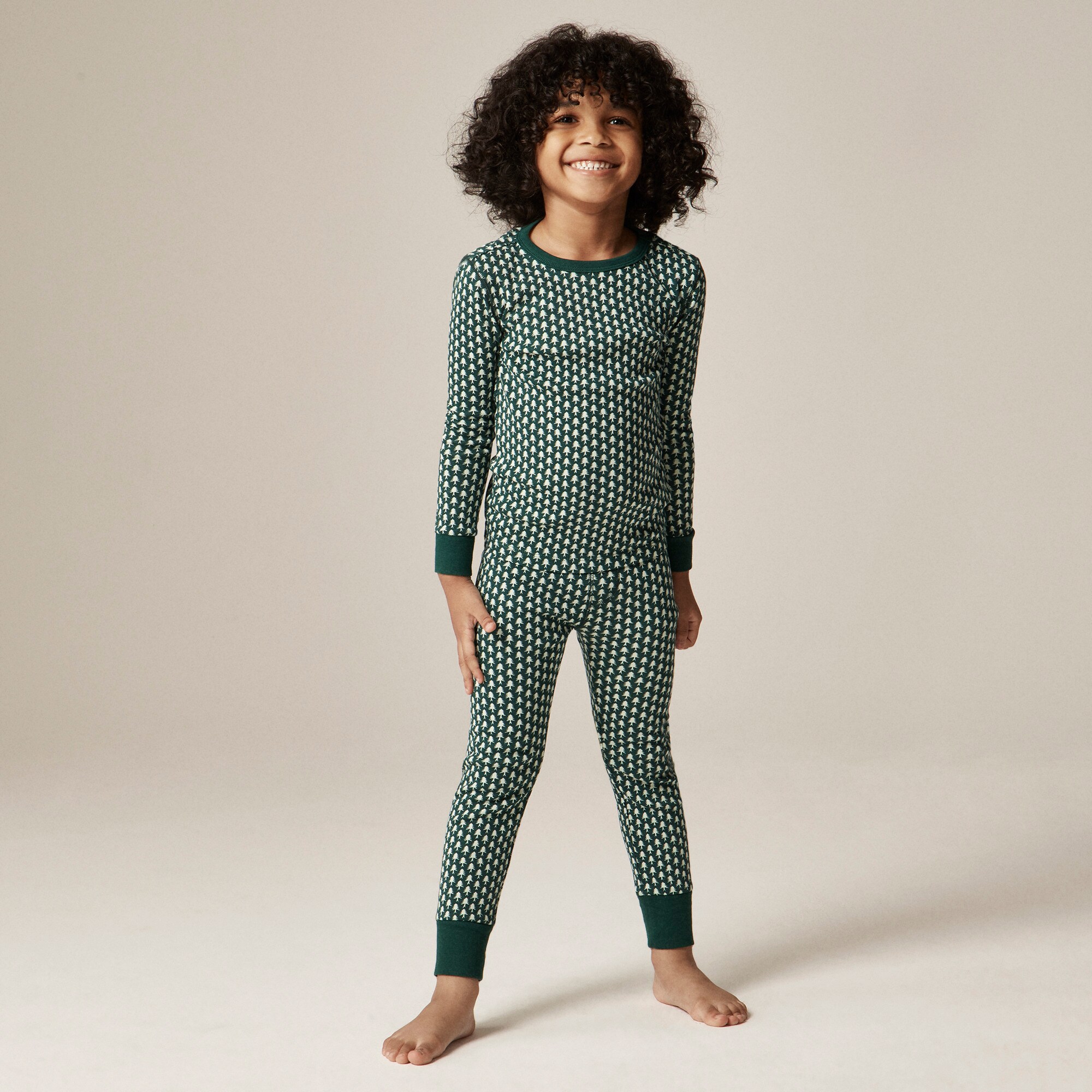 Kids' long-sleeve printed pajama set