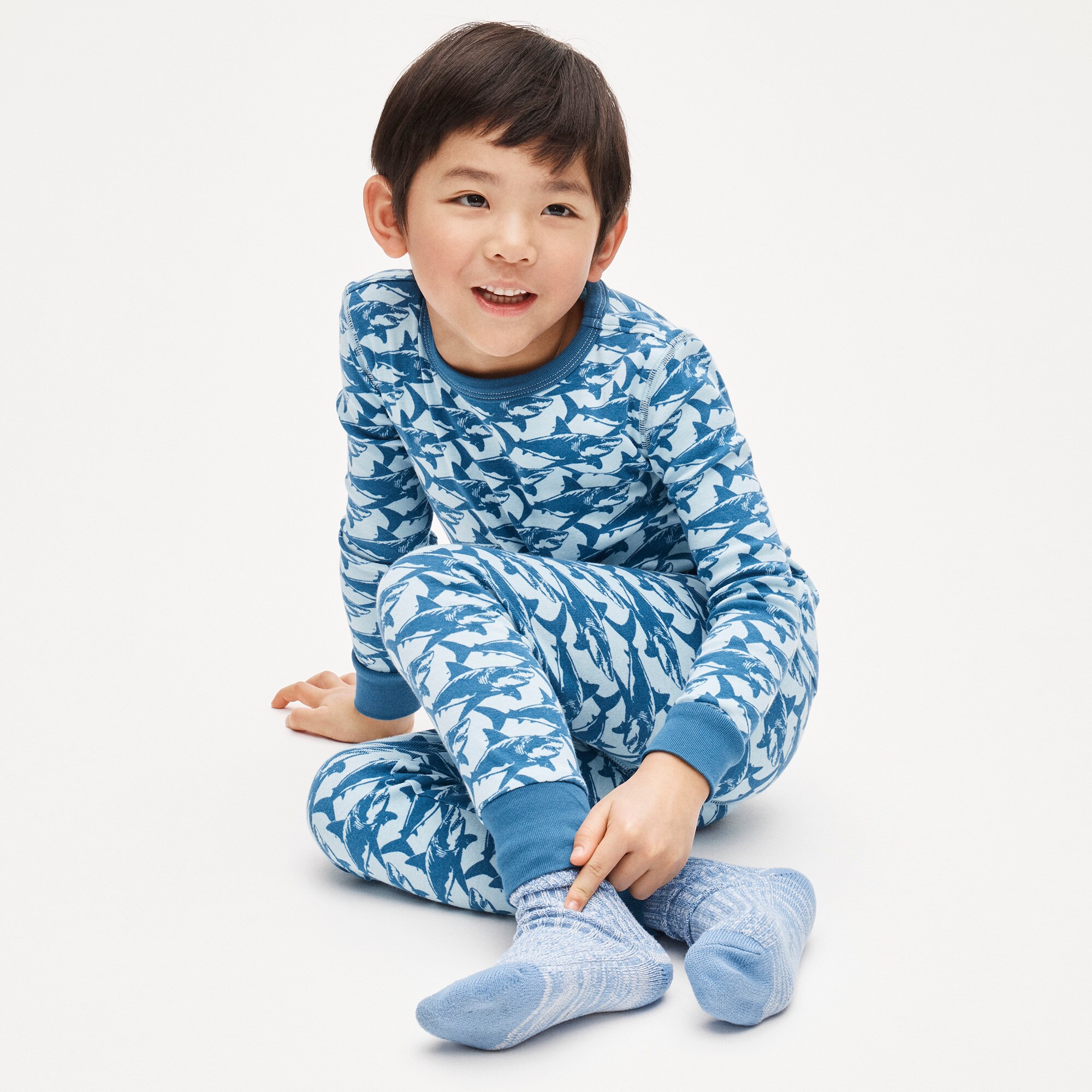 Kids' long-sleeve printed pajama set