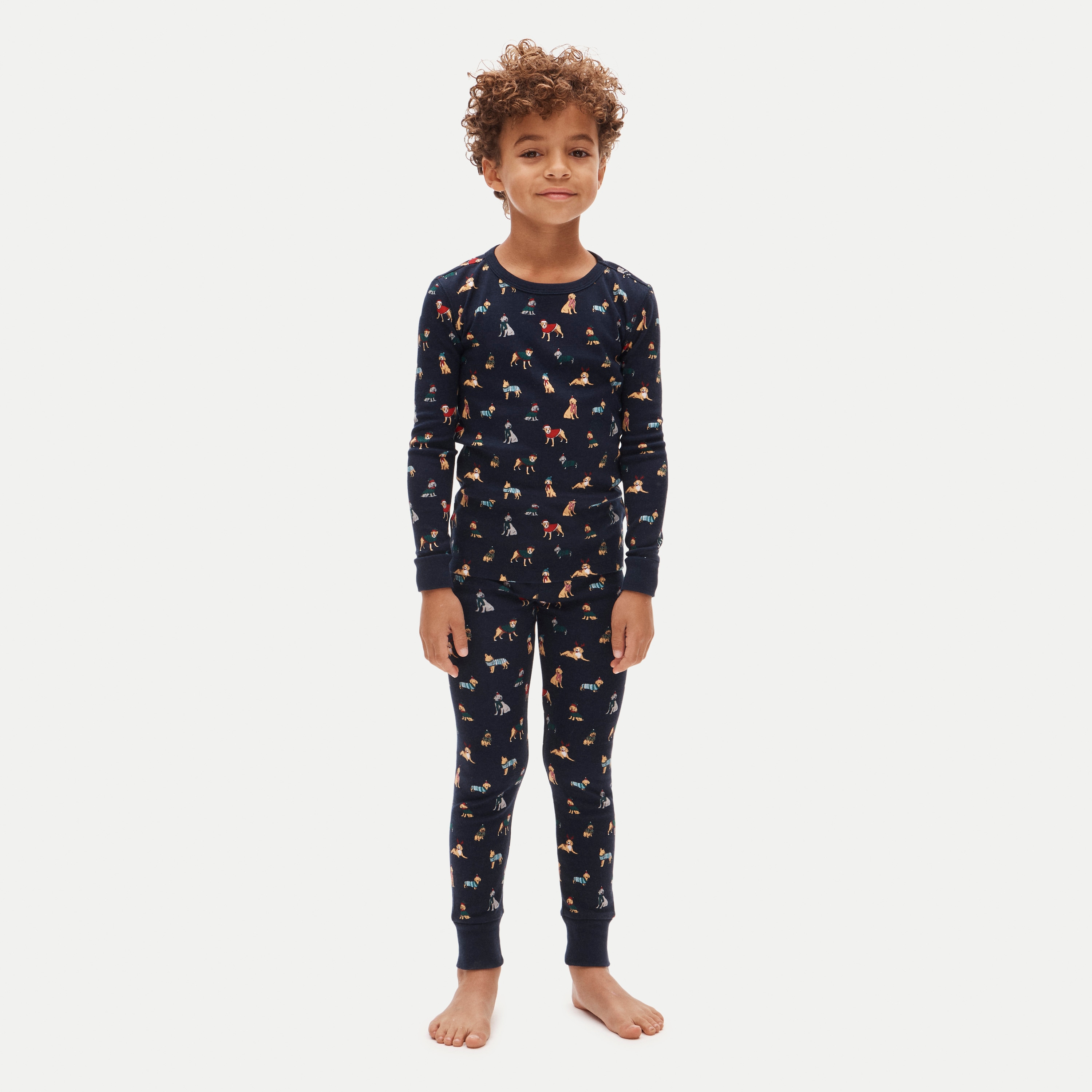 Kids' long-sleeve printed pajama set