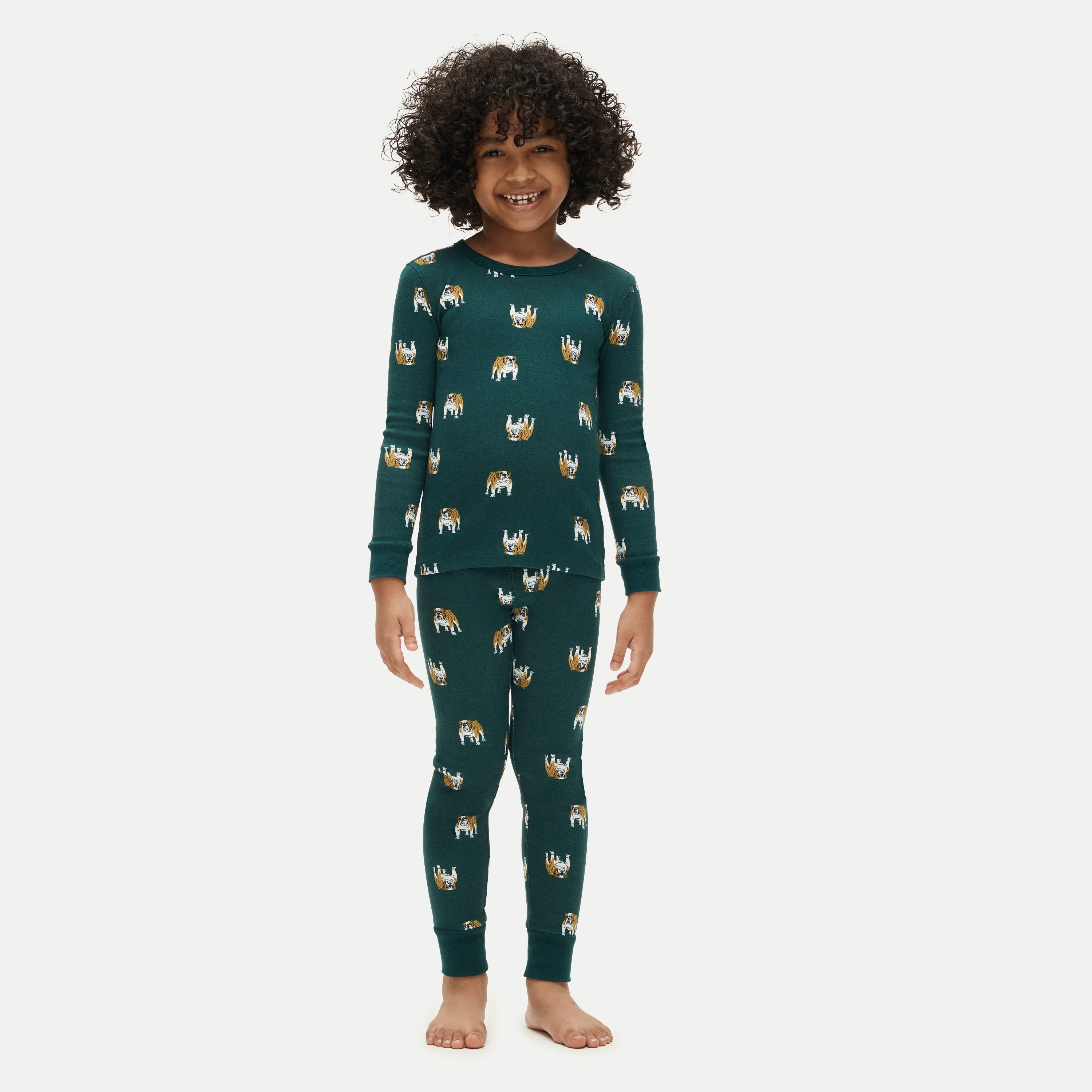 Kids' long-sleeve printed pajama set