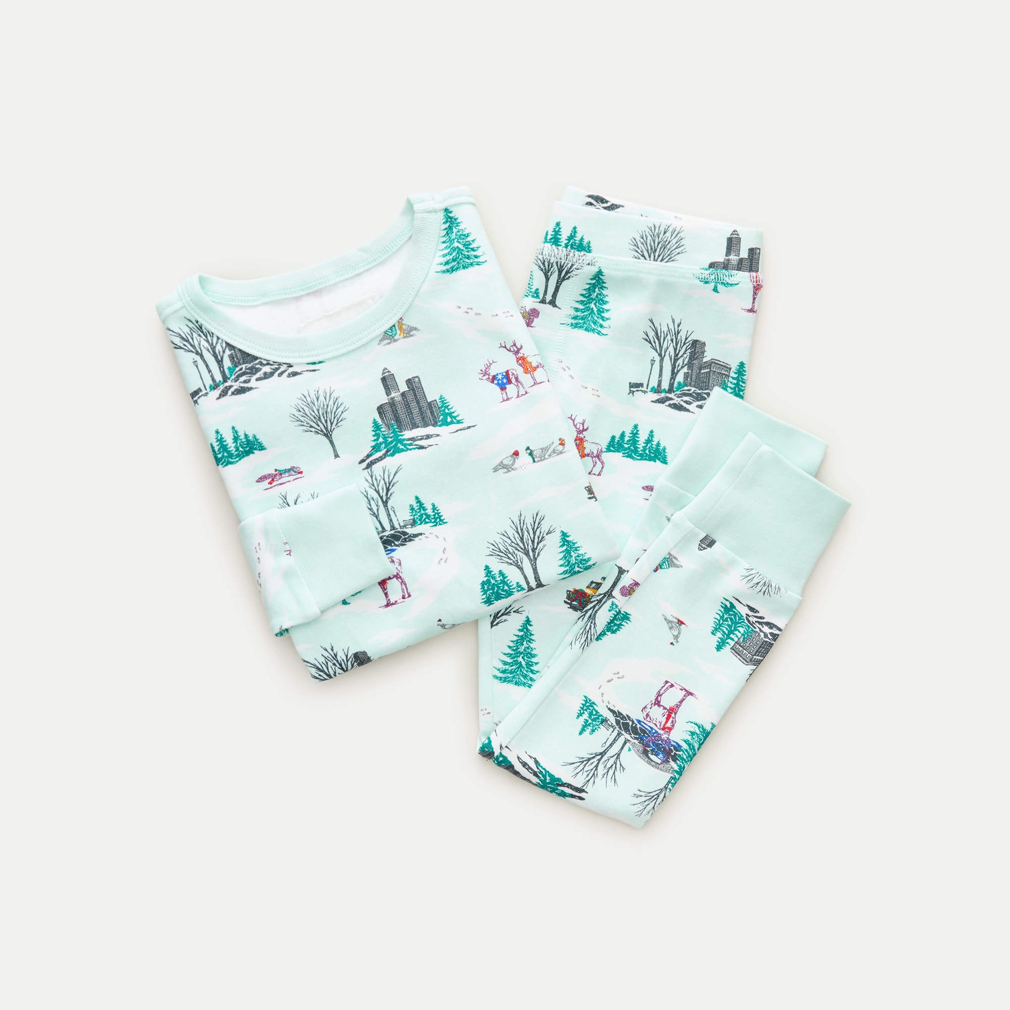 Kids' long-sleeve printed pajama set