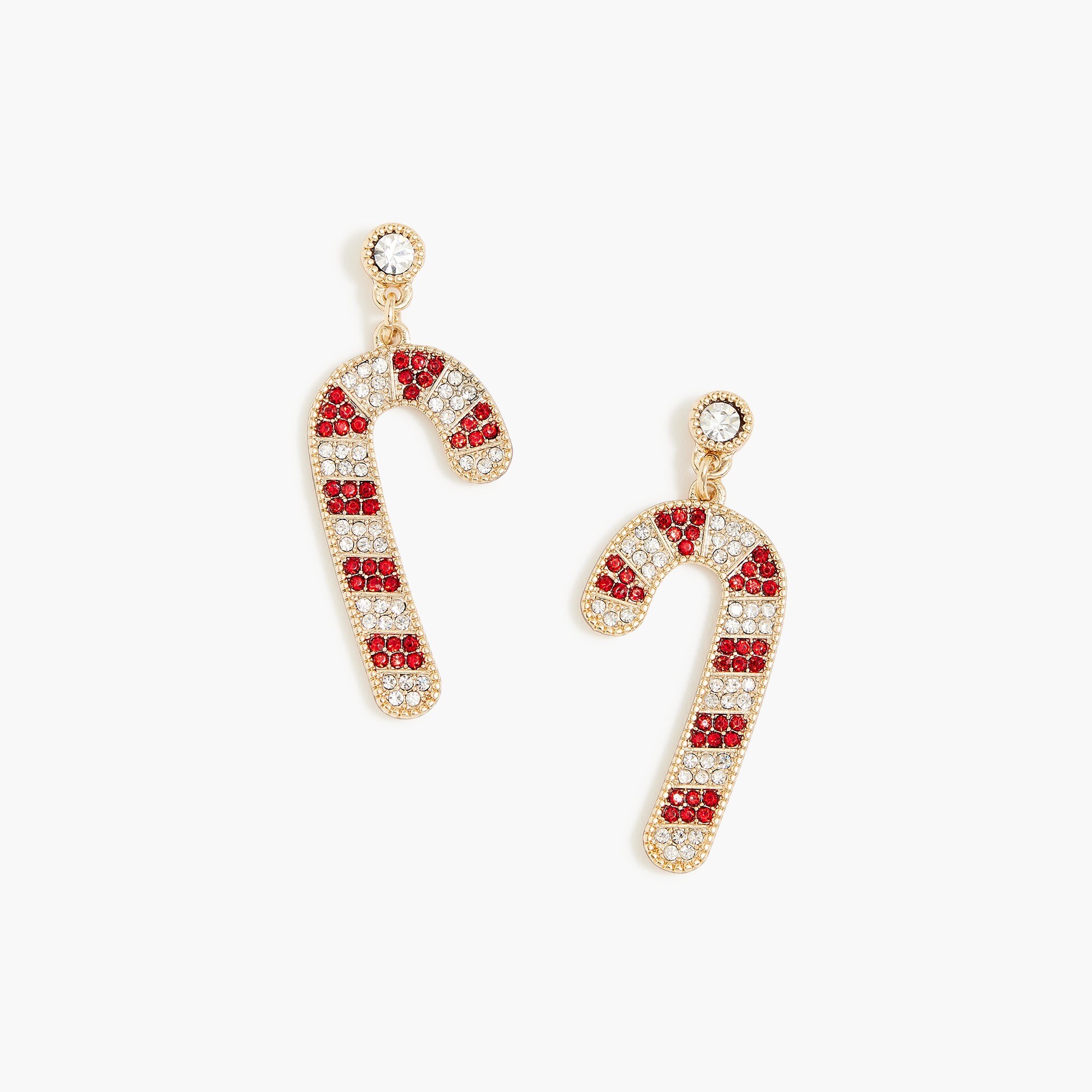 Pavé candy cane statement earrings