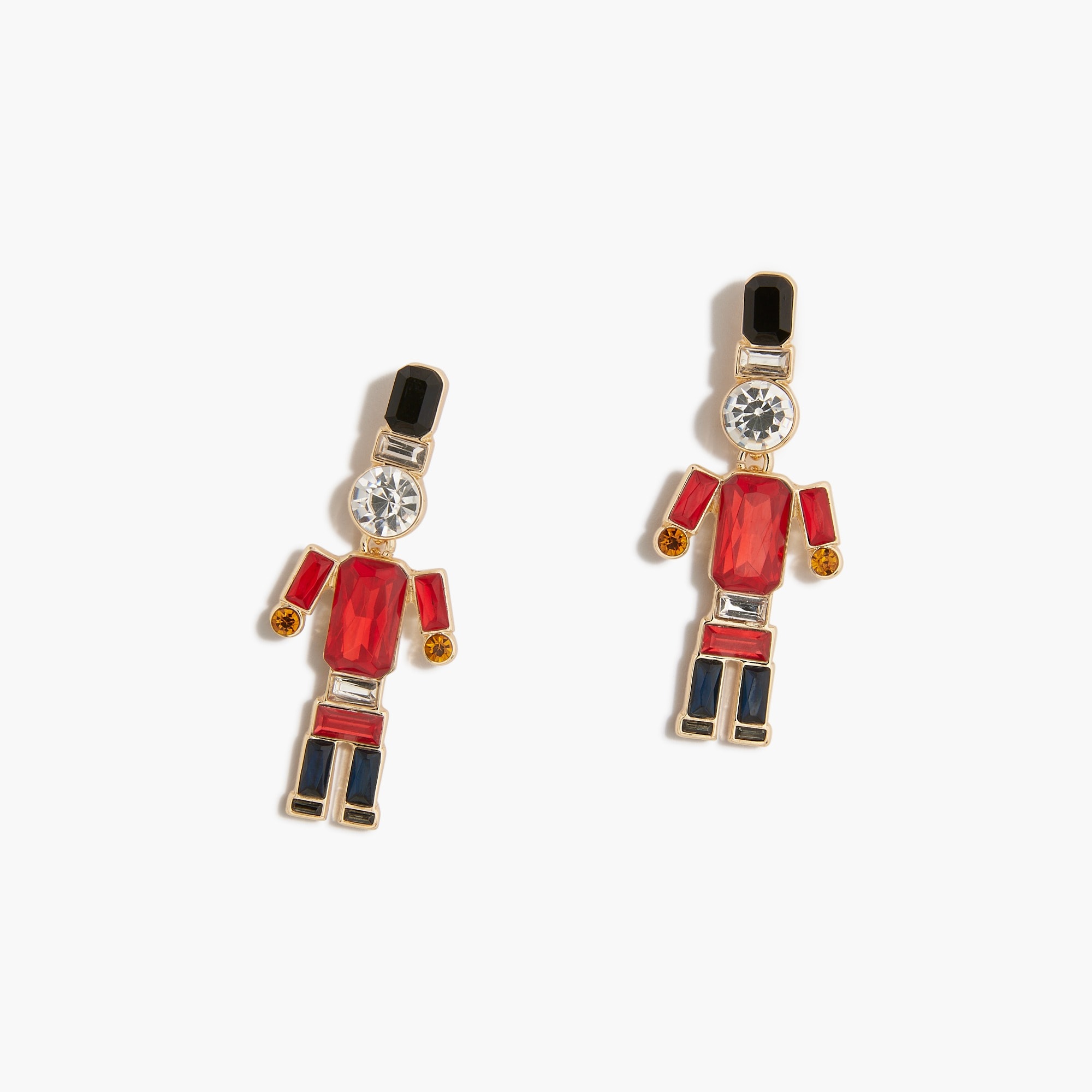 Crystal nutcracker statement earrings