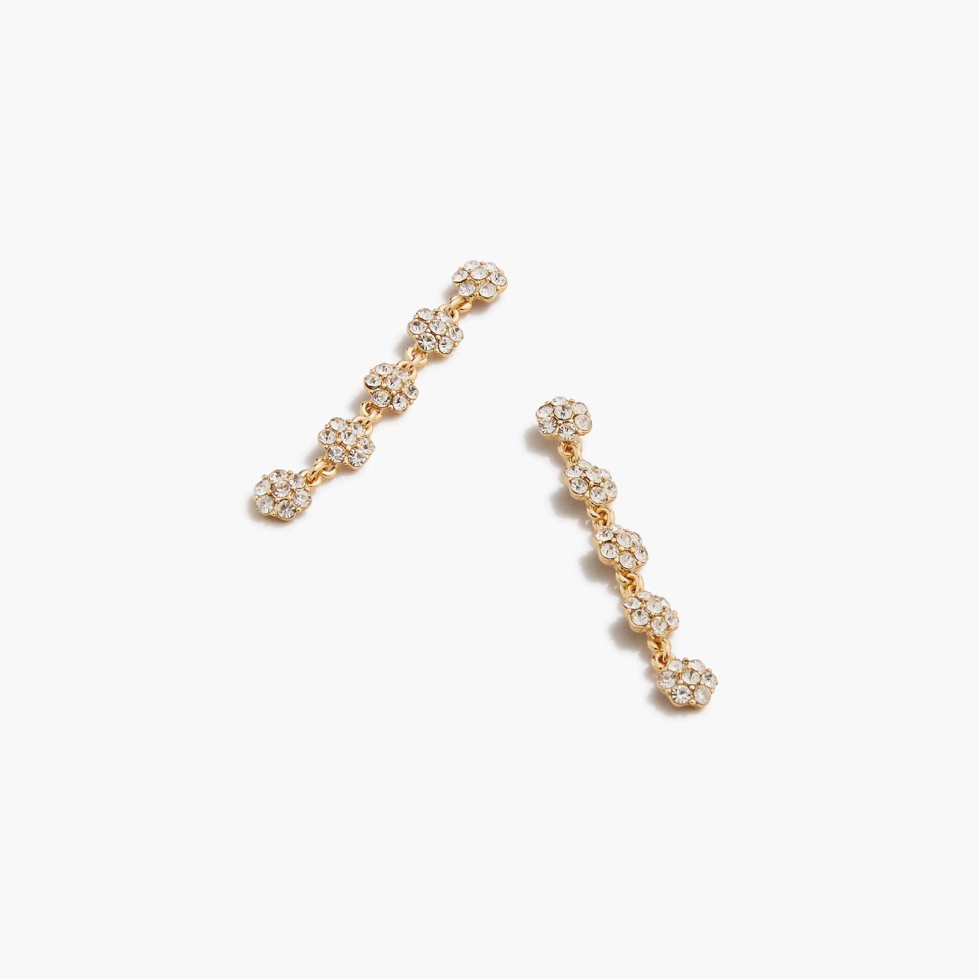 factory: linear crystal flower statement earrings for women