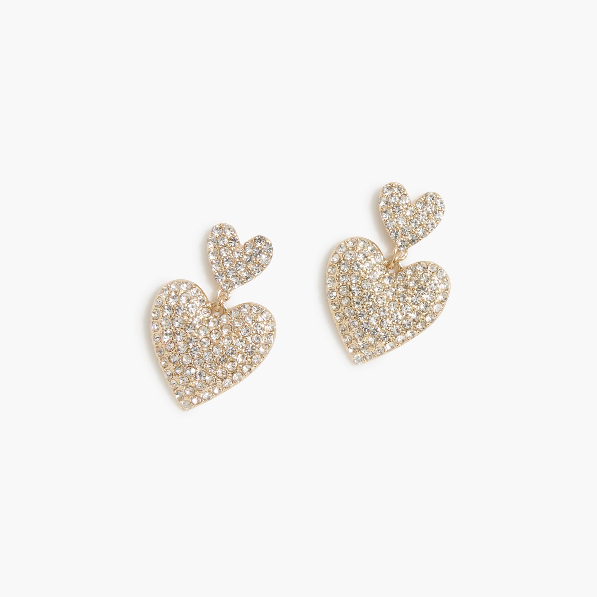 pav&eacute; heart statement earrings for women