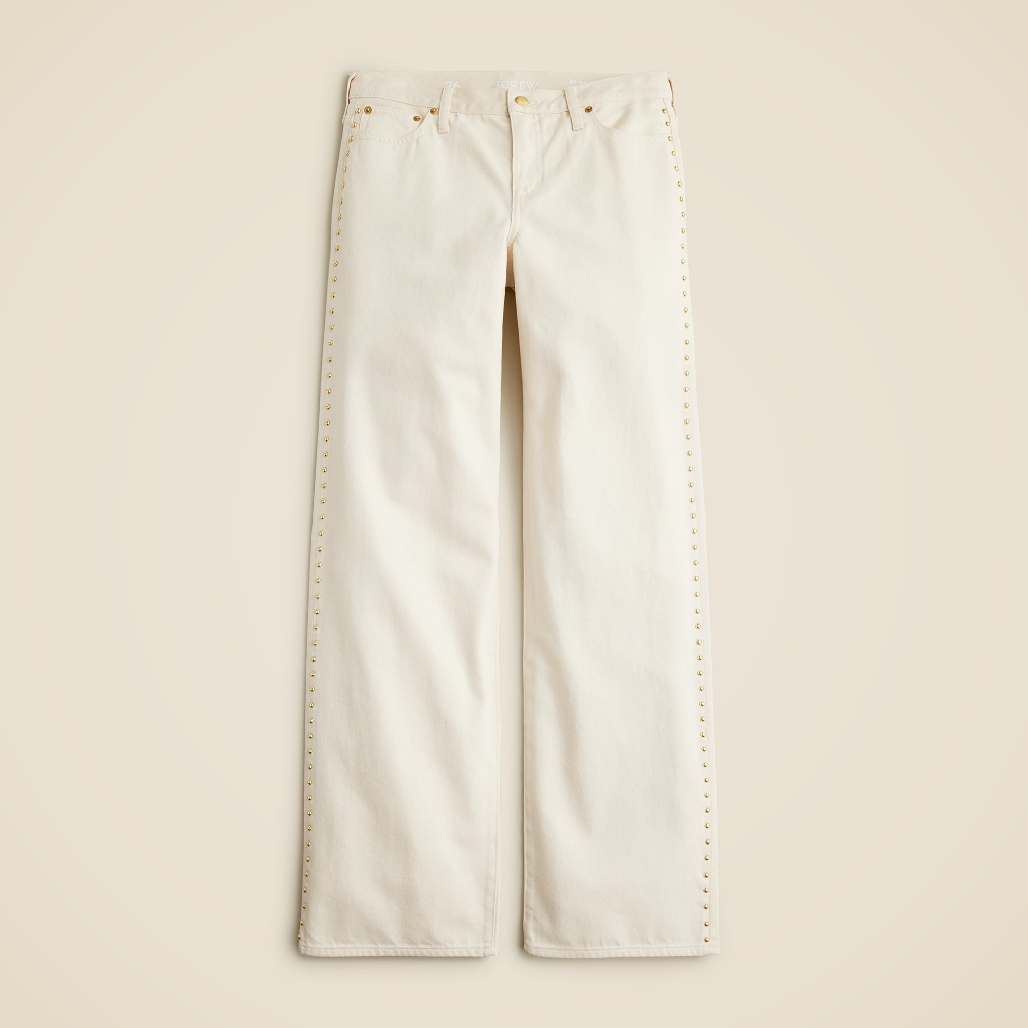 Studded lower-rise wide-leg jean in 1984 rigid