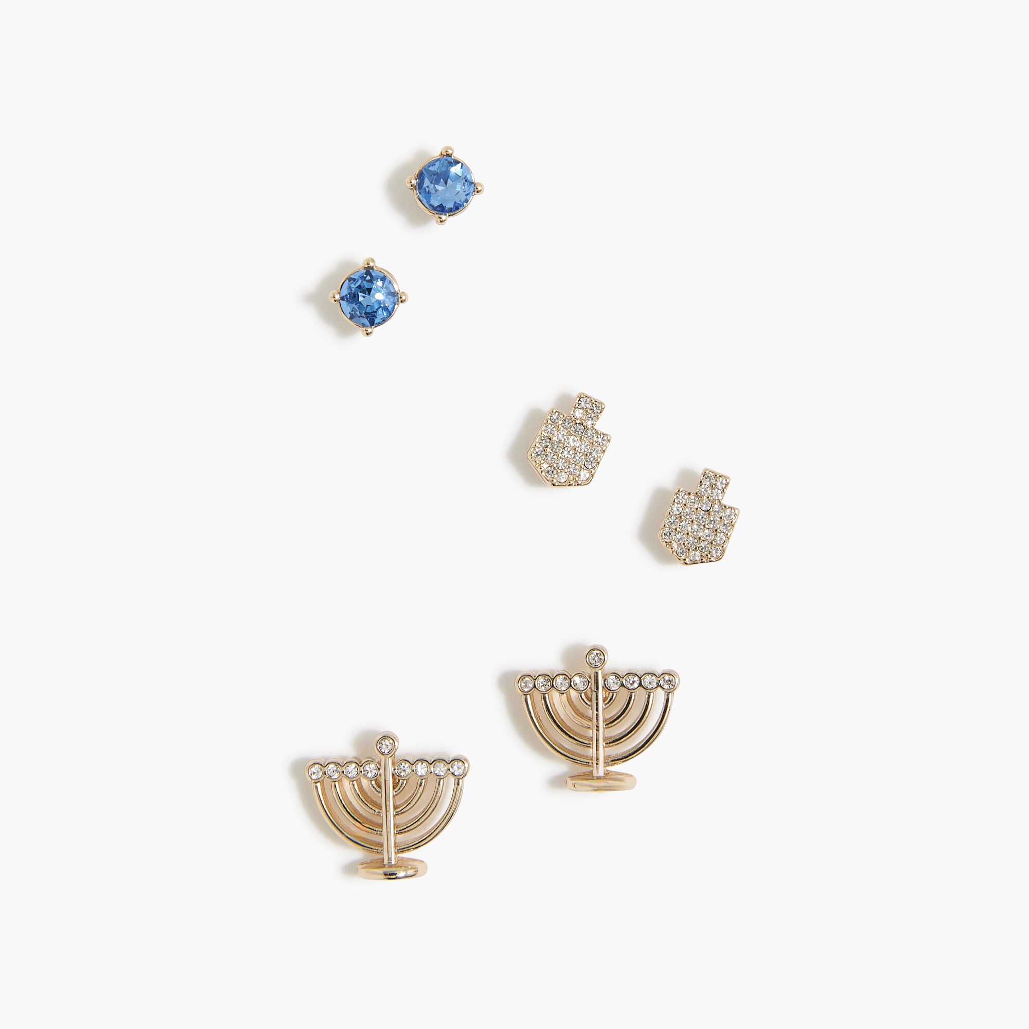 Hanukkah stud earrings set-of-three