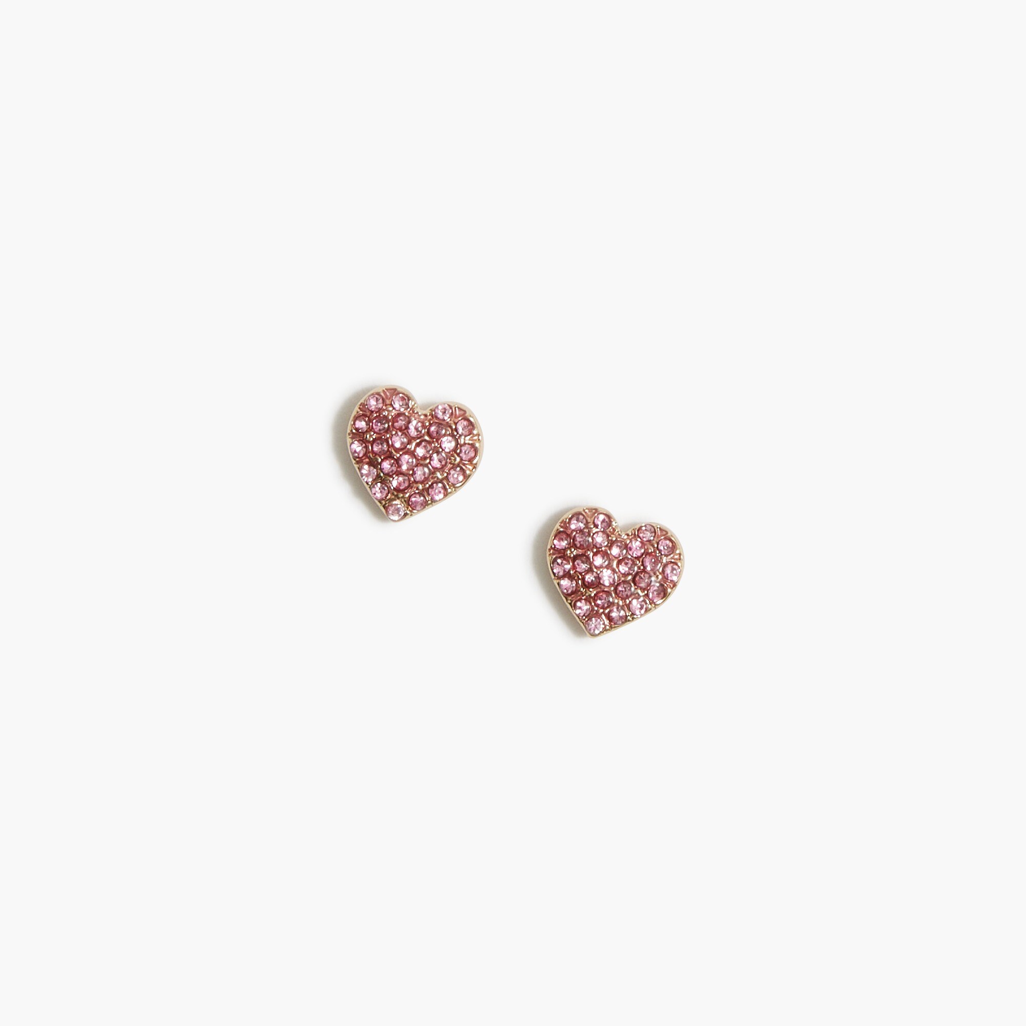  Pav&eacute; heart studs