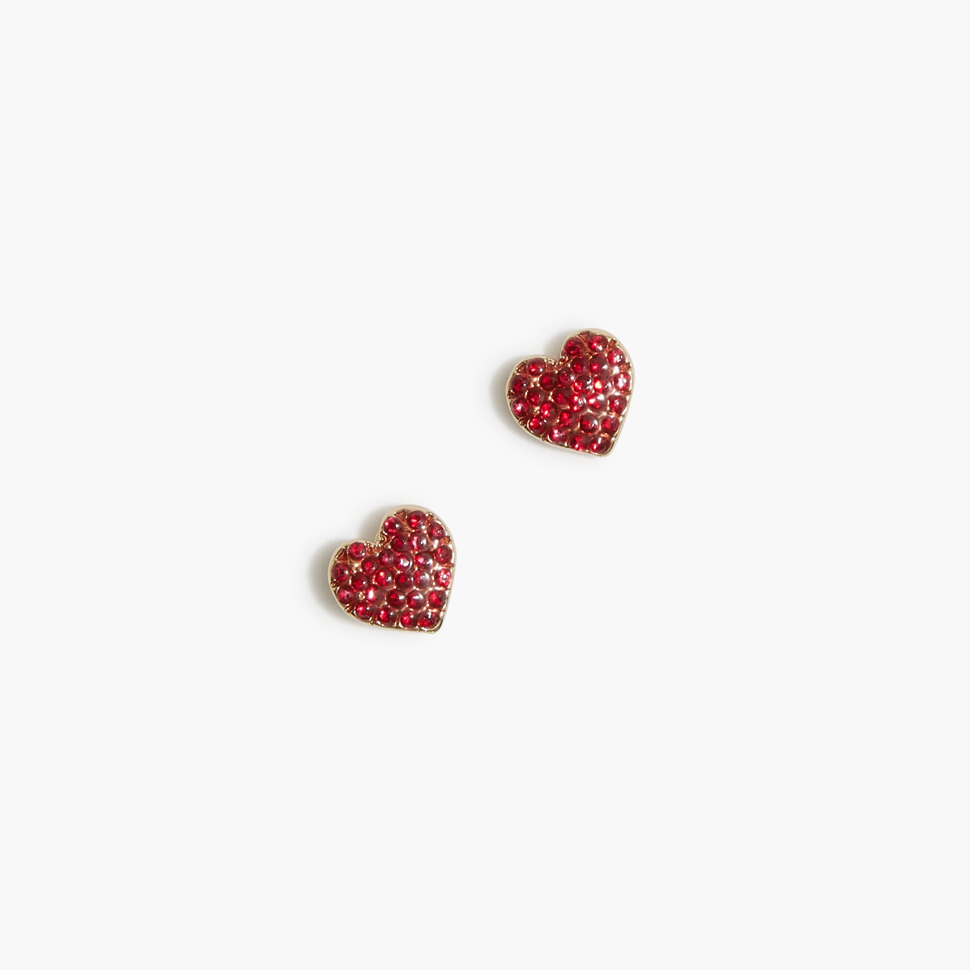 pav&eacute; heart studs for women
