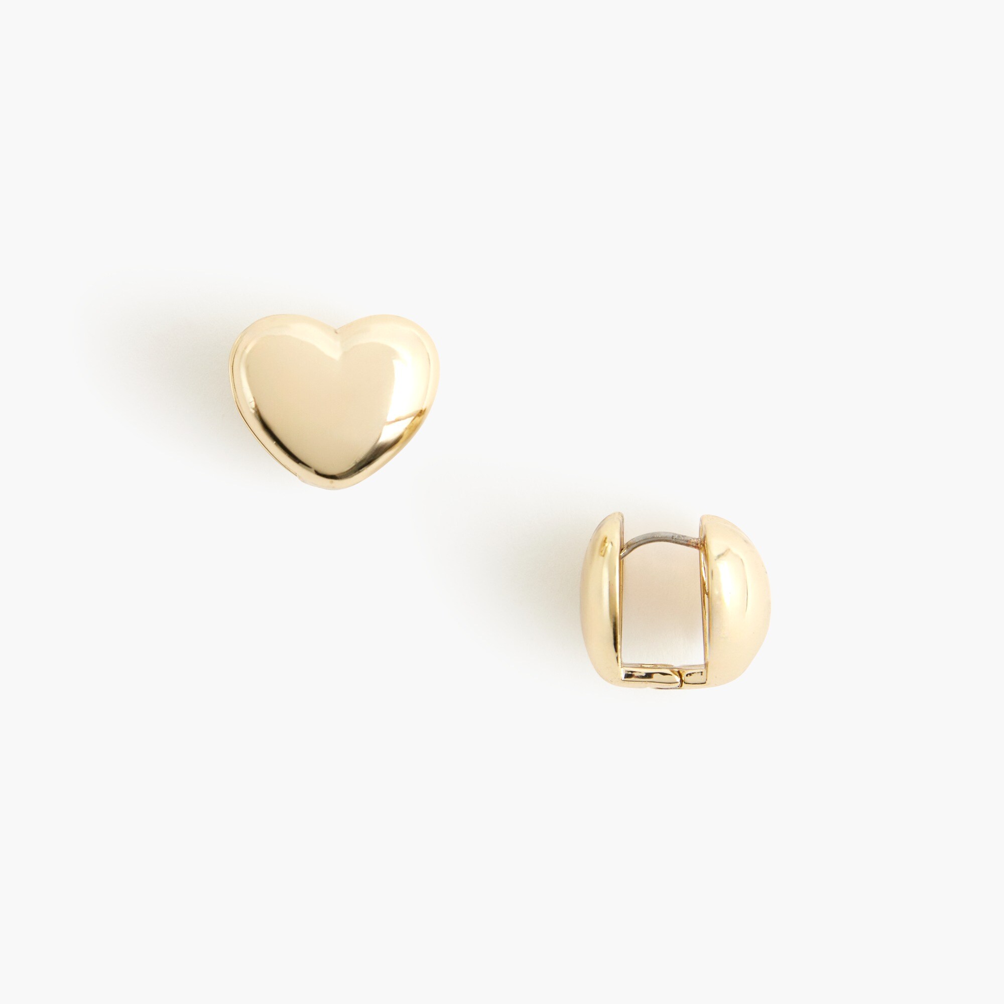 Double-sided heart stud earrings