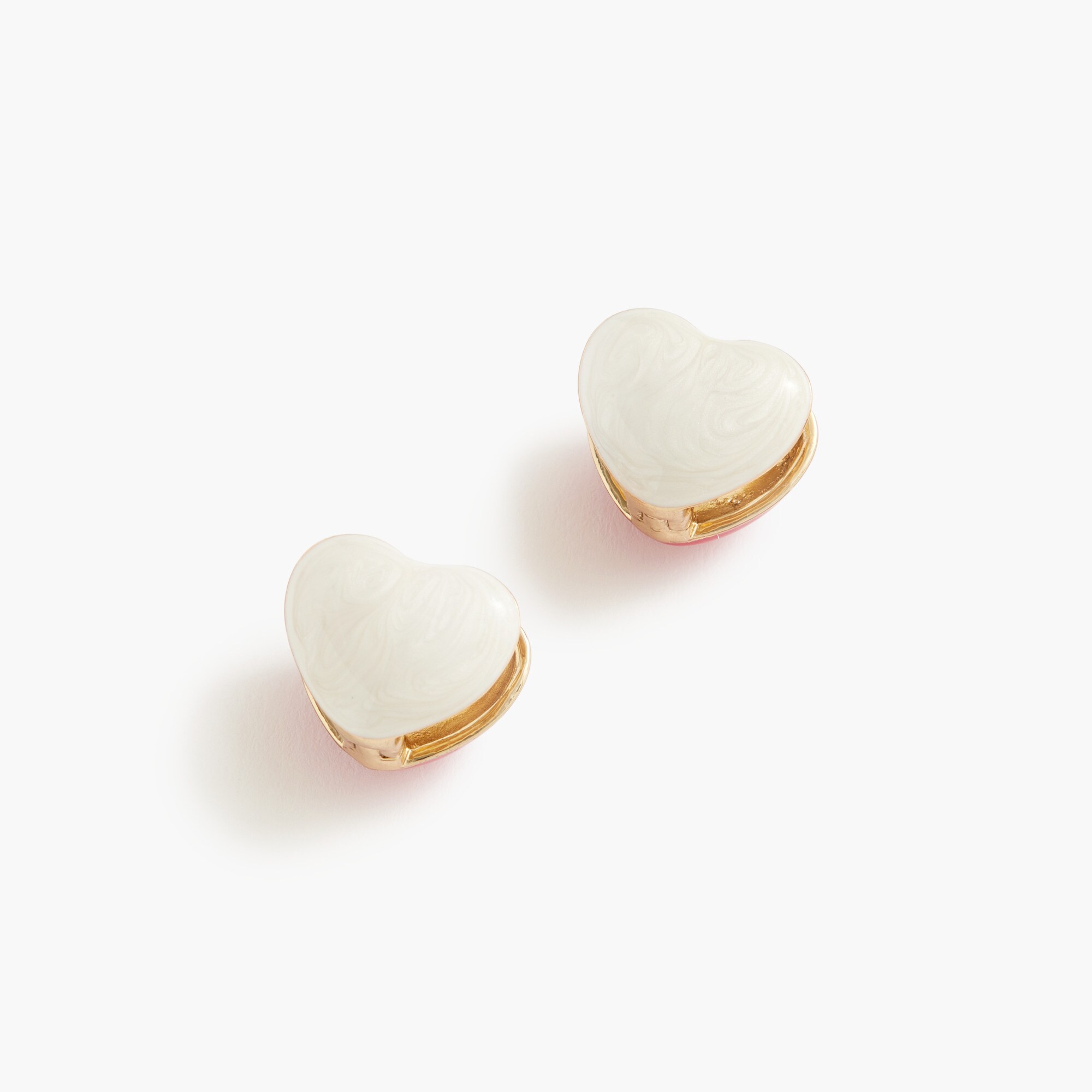 Double-sided heart stud earrings