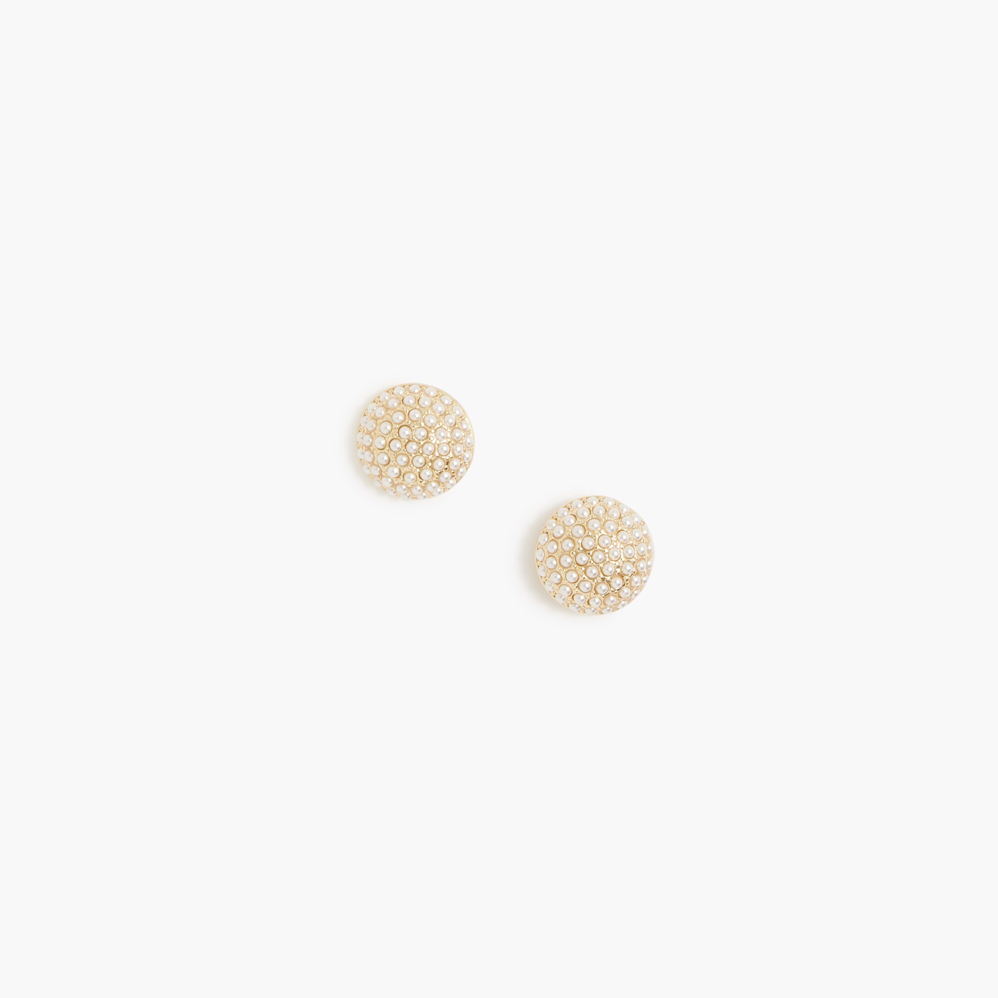 pearl pav&eacute; button stud earrings for women