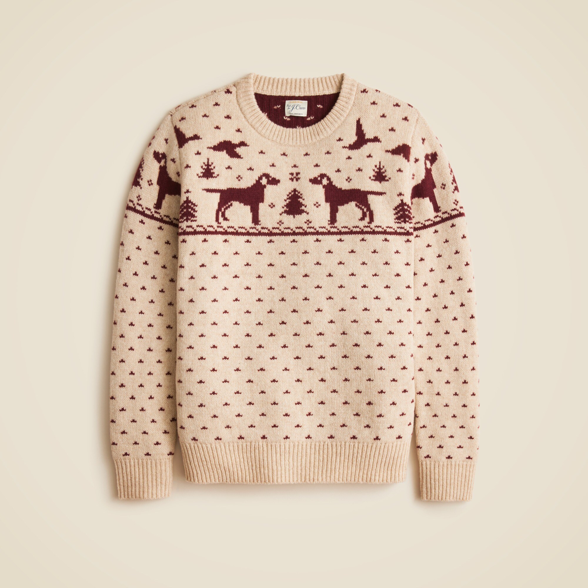 Fair Isle Lambswool Crewneck Sweater For Men | J.Crew
