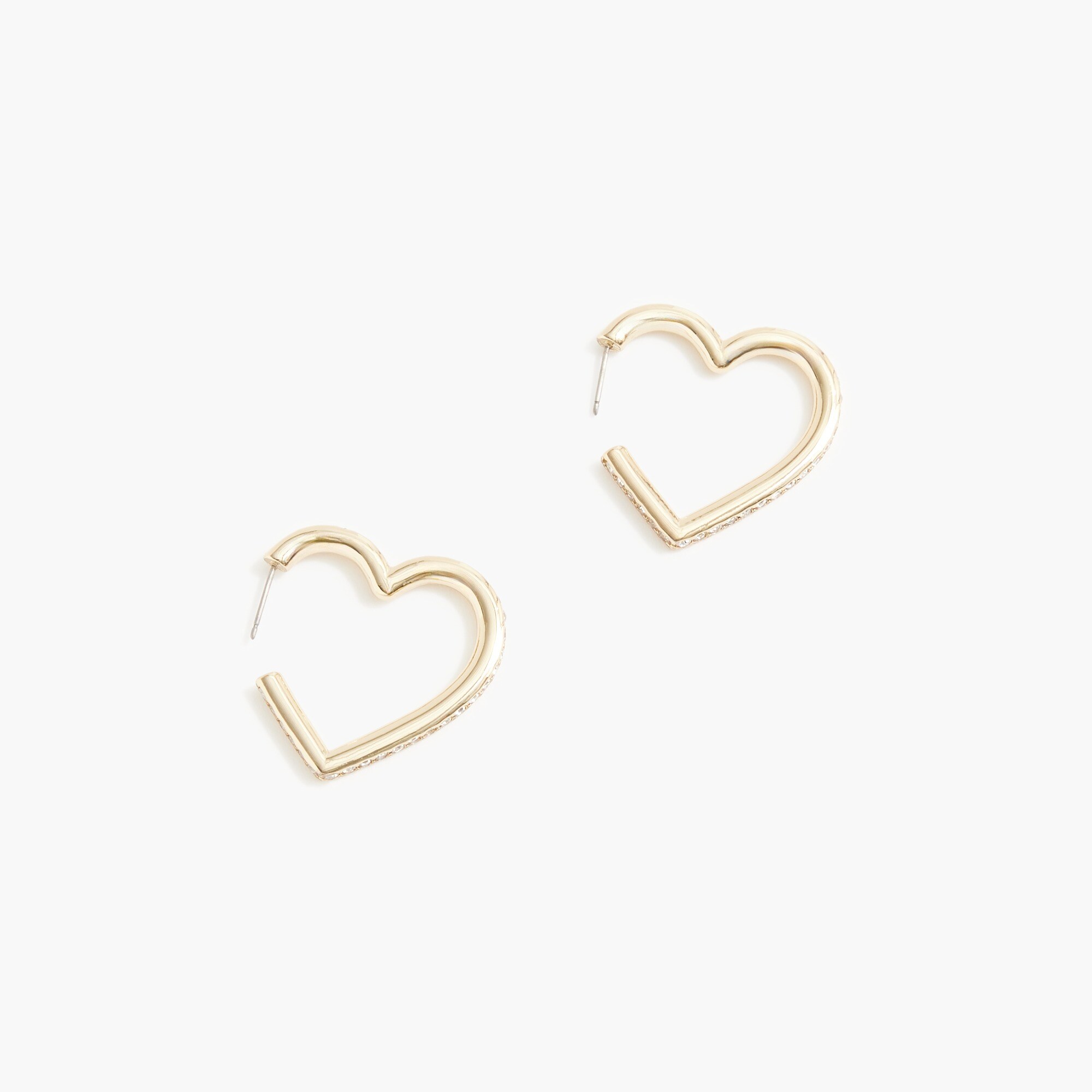 Crystal heart hoop earrings