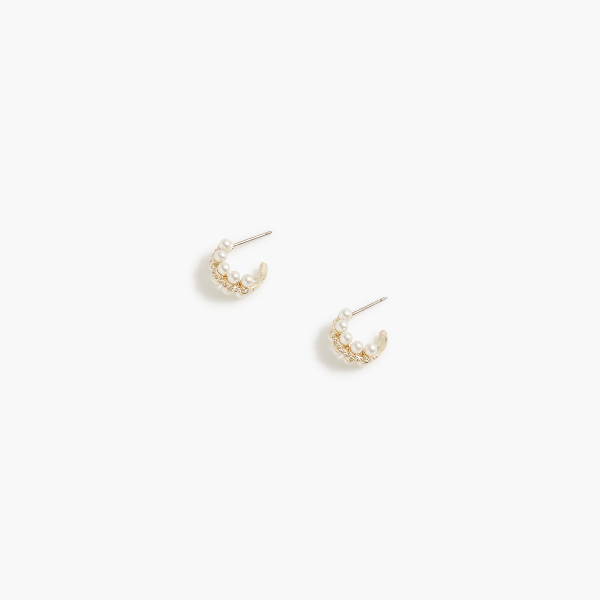 factory: pearl crystal hoop earrings for women