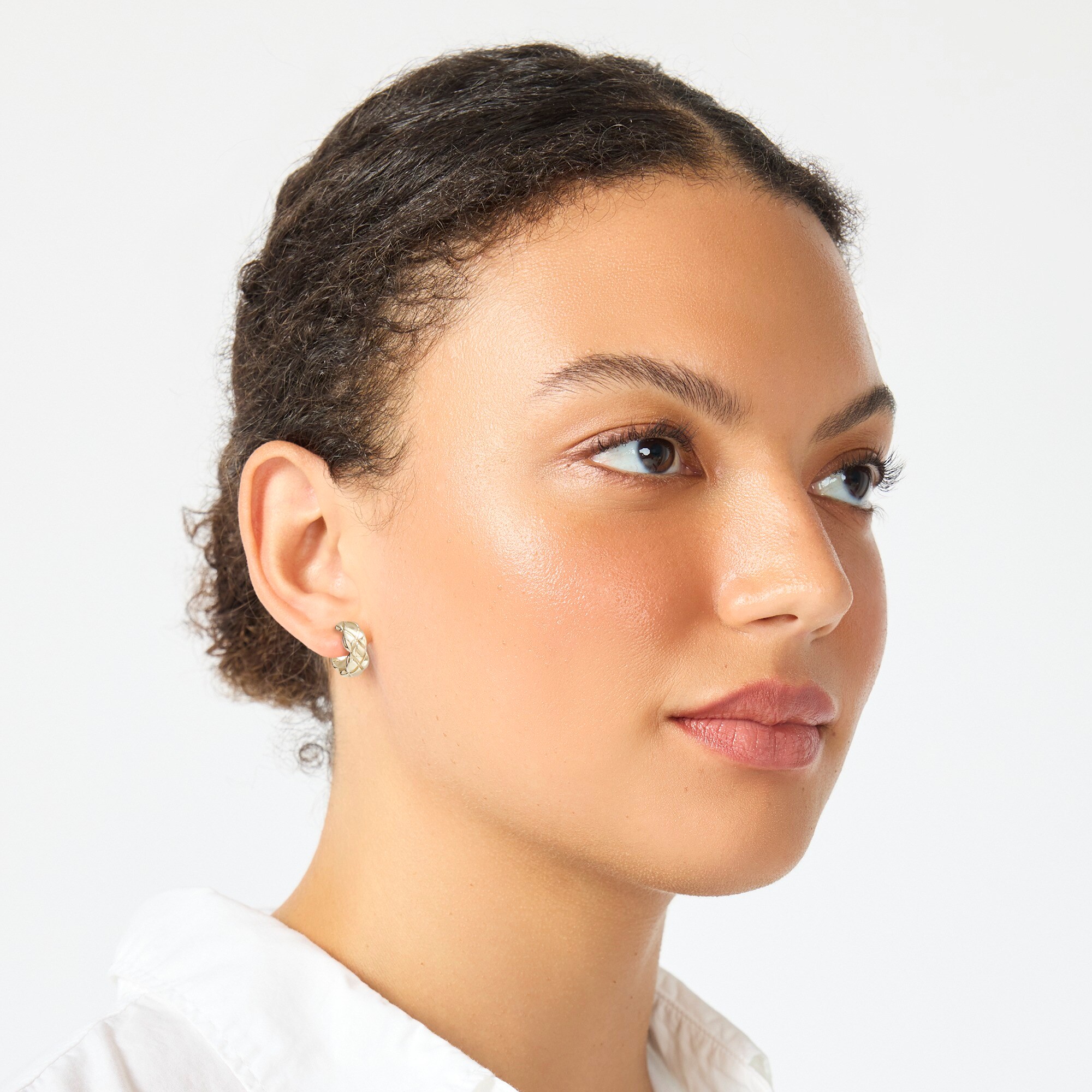 Quilted hoop earrings