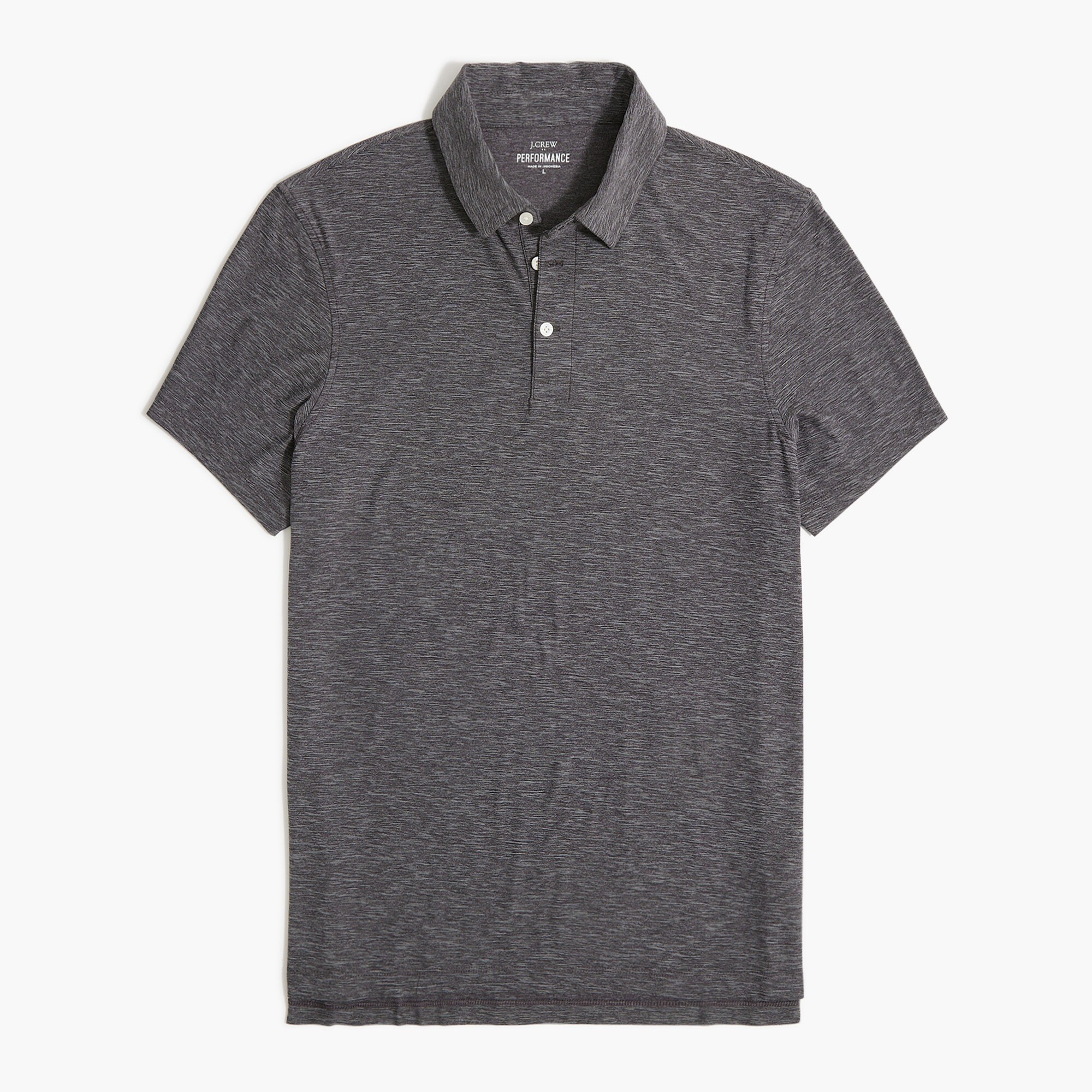 Fine-striped performance polo shirt