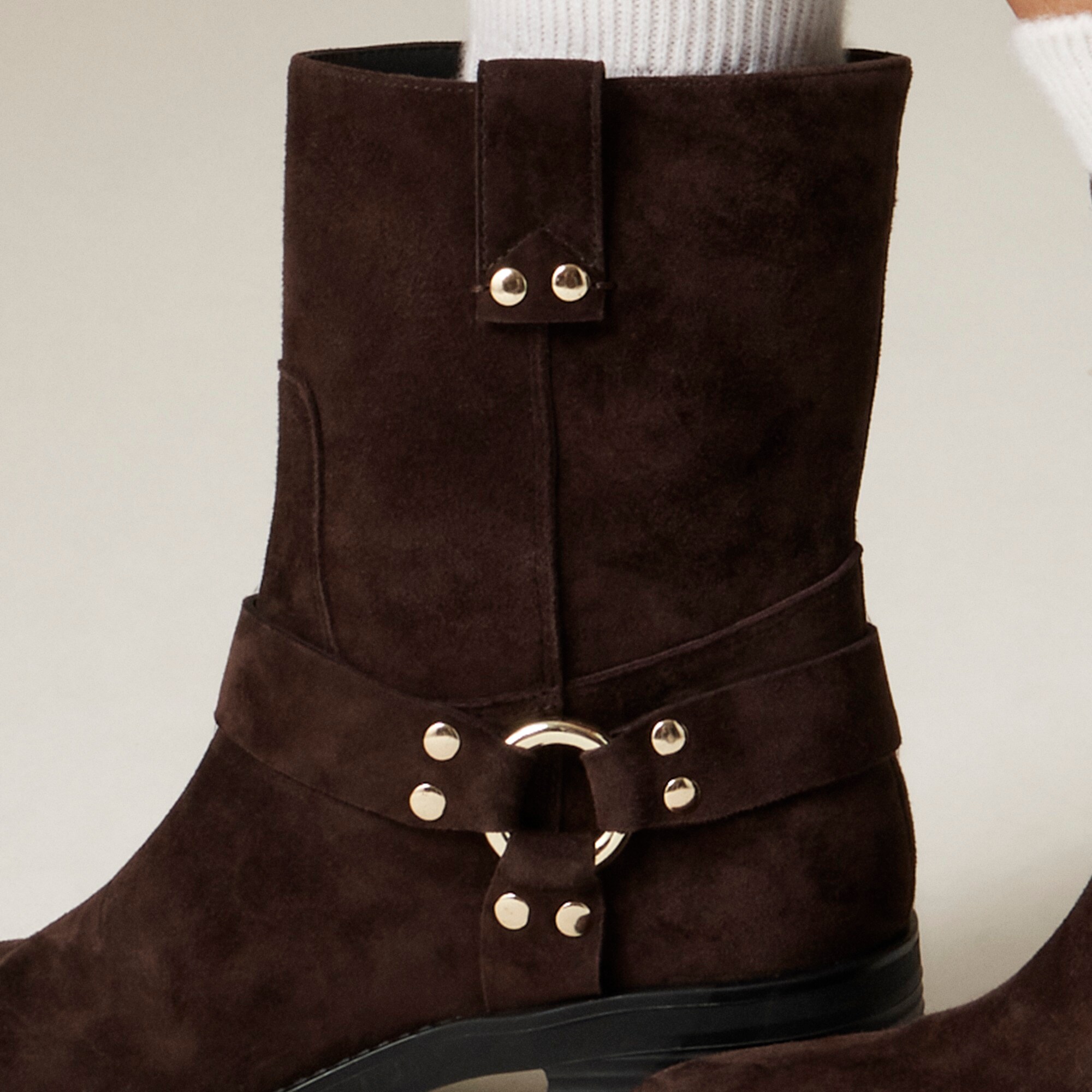 Moto ankle boots in suede