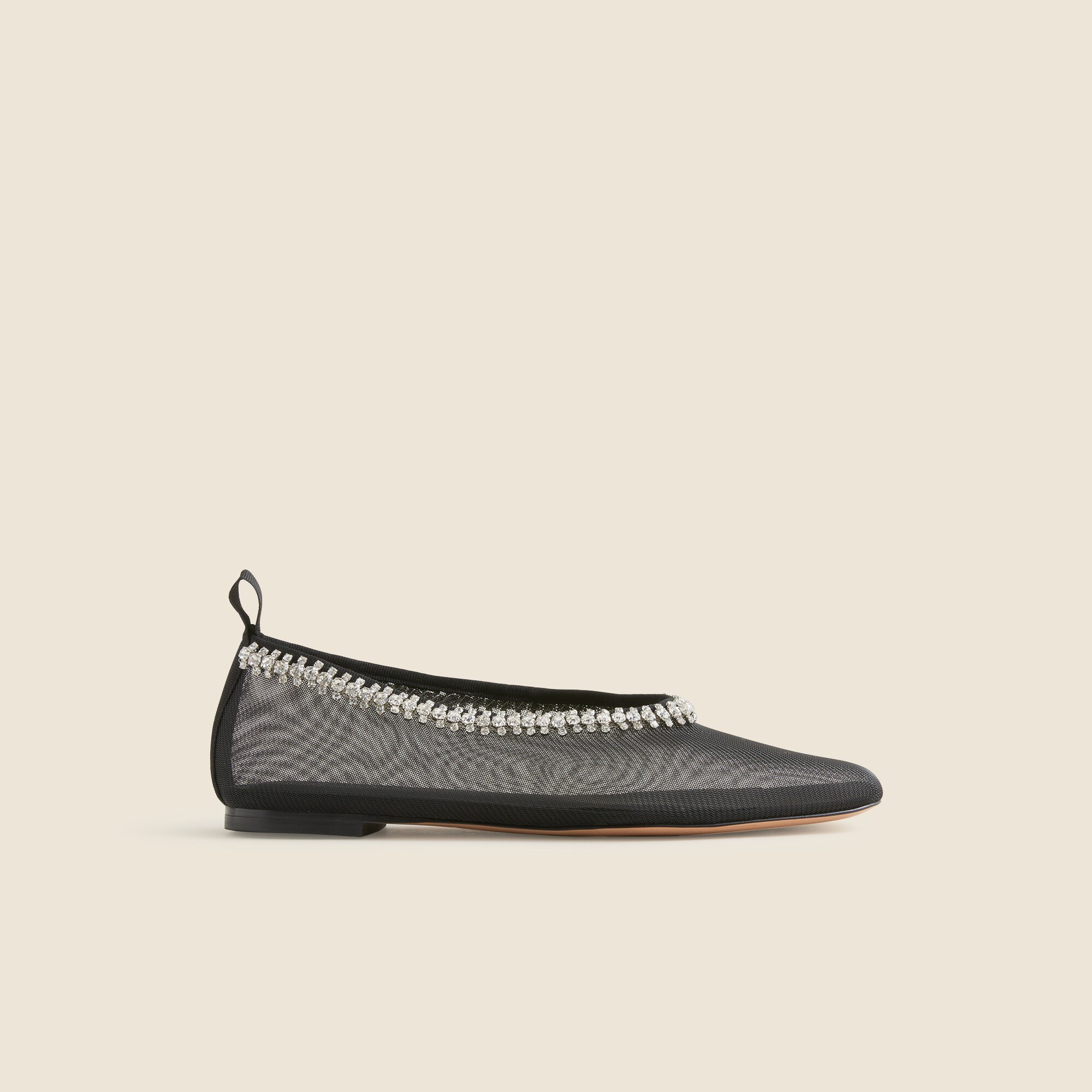 Quinn rhinestone-embellished ballet flats in mesh