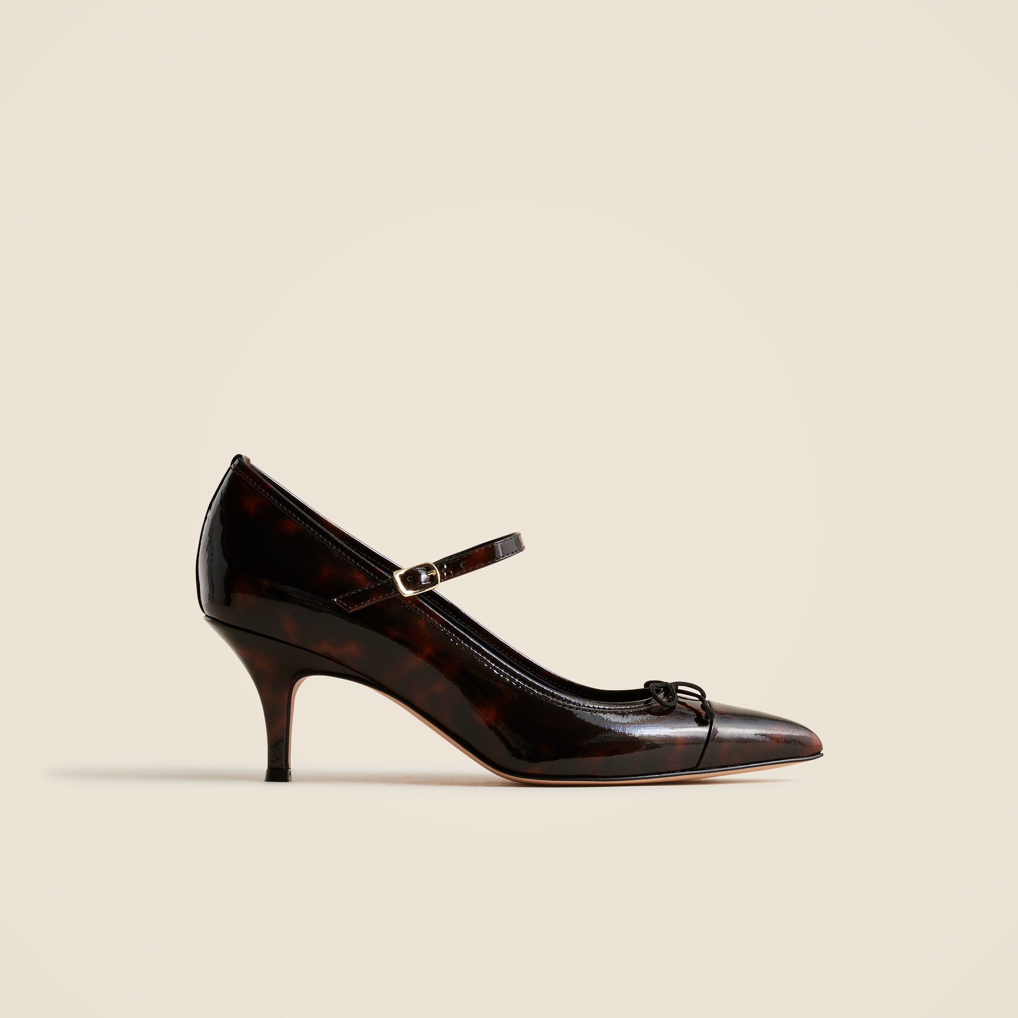 Made-in-Italy Colette cap-toe pumps in tortoise-print leather