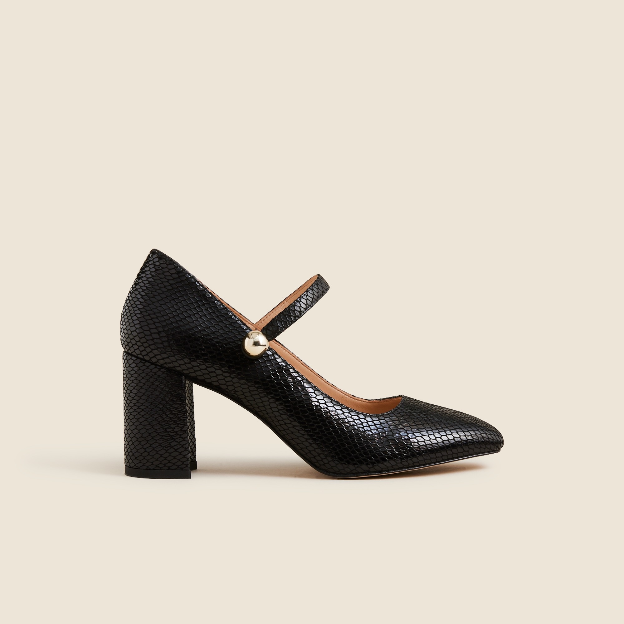 J.Crew: Maisie Mary Jane Heels In Snake-embossed Italian