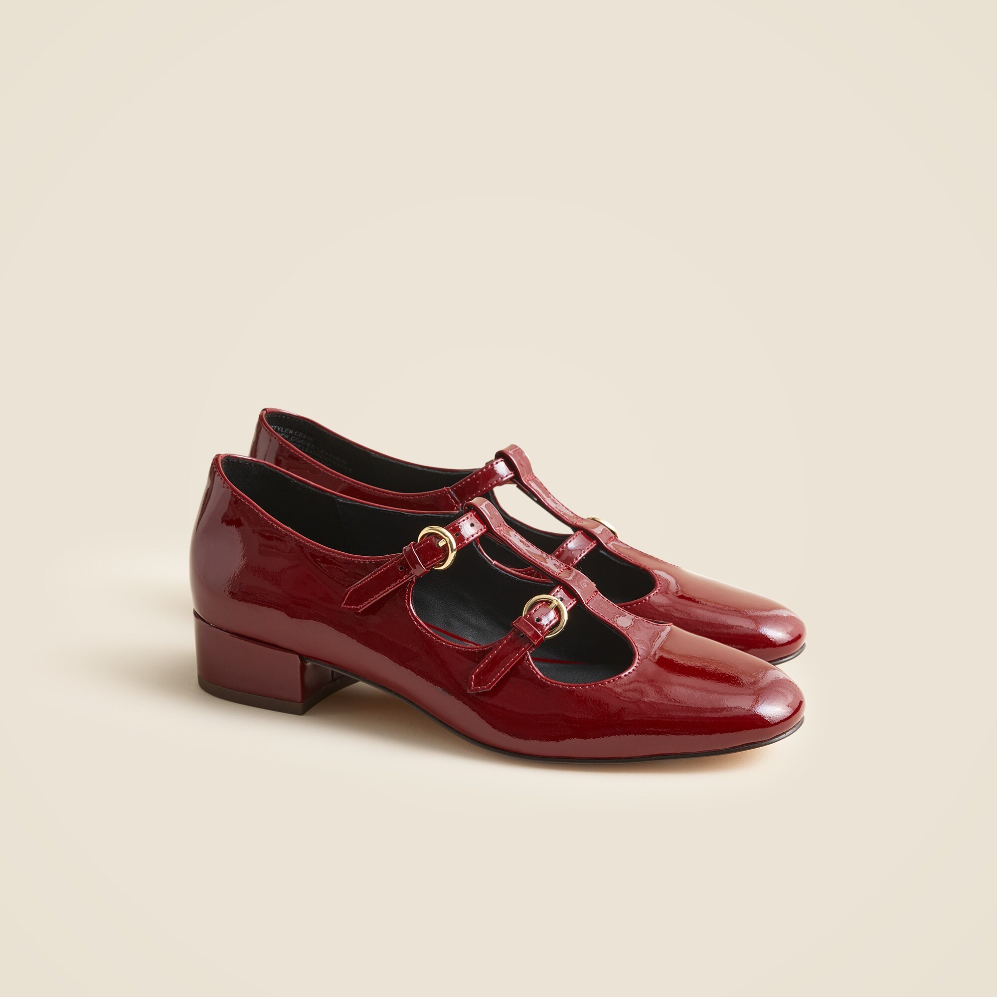 Teagan T-strap heels in patent leather