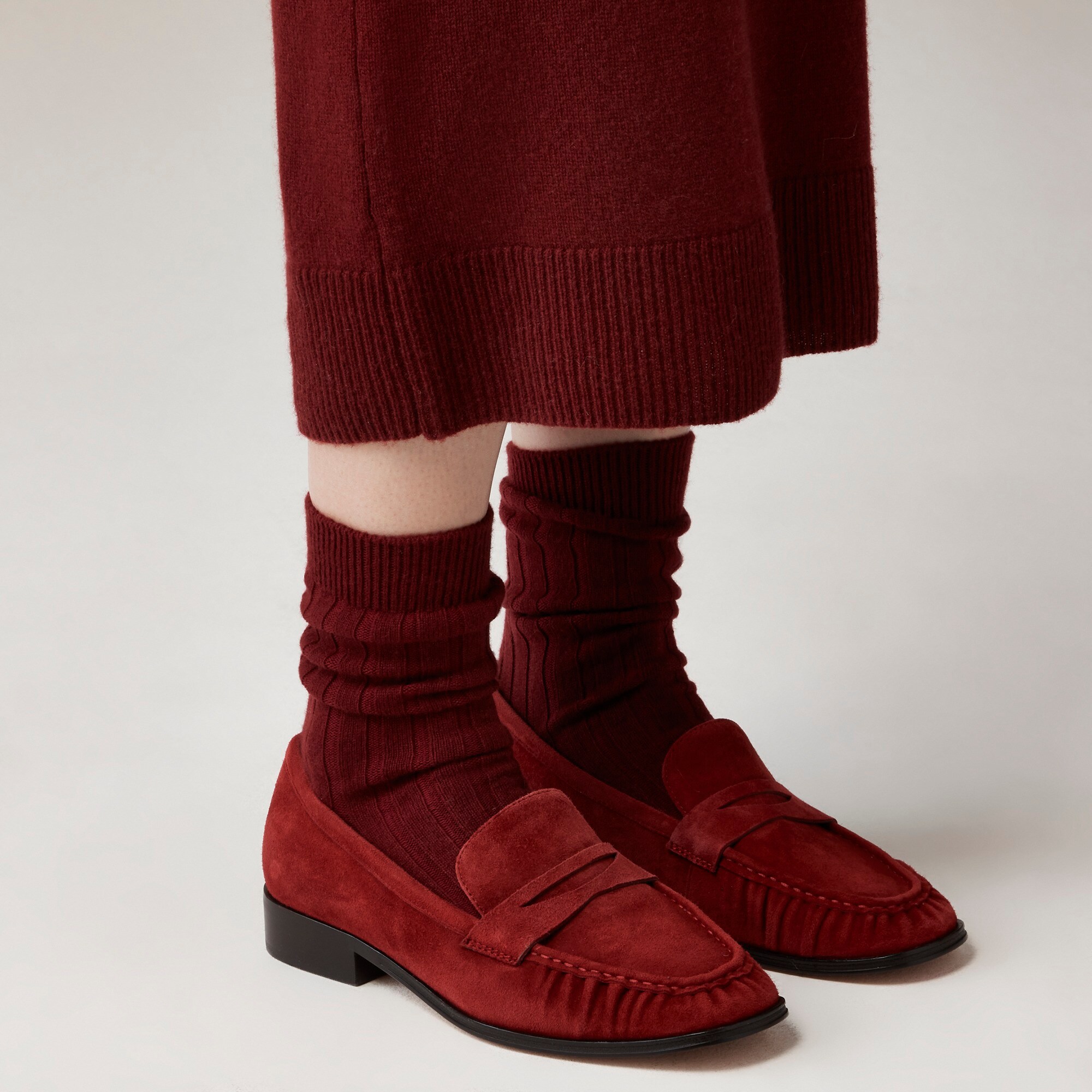 Maison ruched loafers in suede