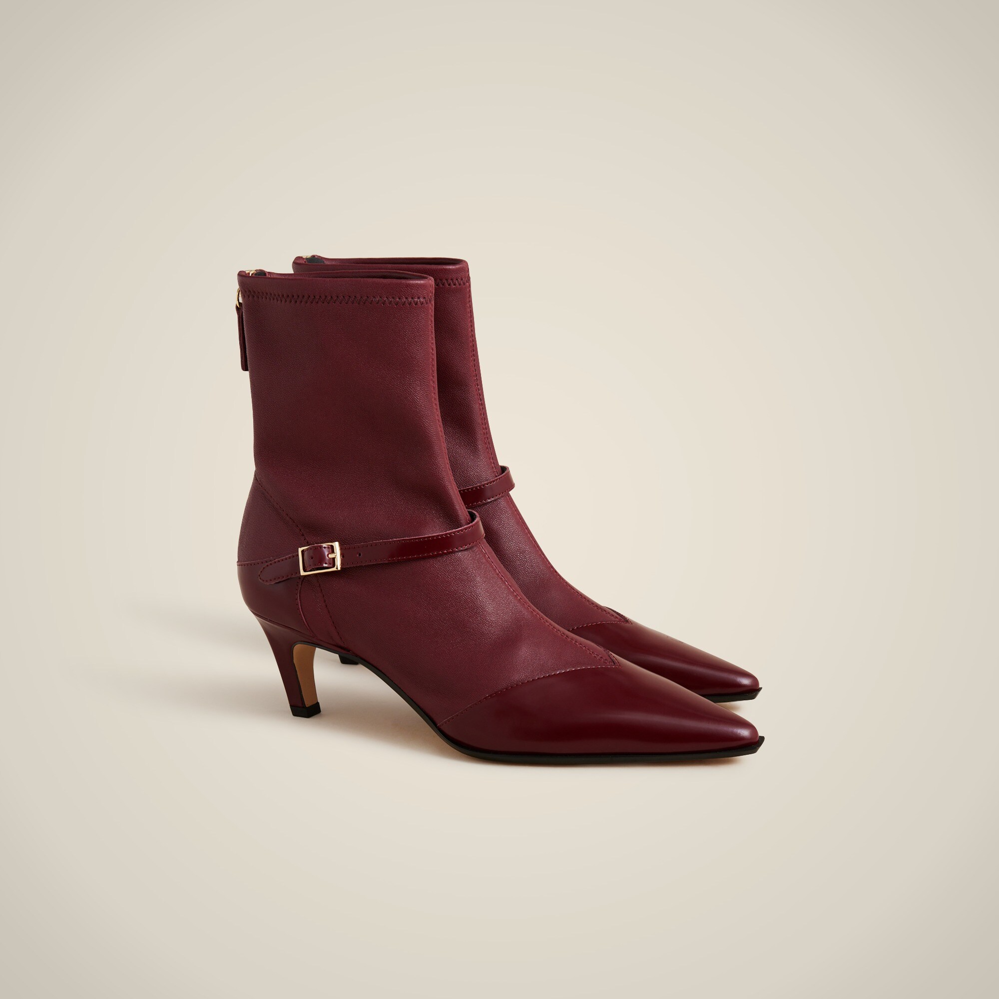 J. Crew Brown Leather Ankle Boots Square-toe Ankle Boots In Italian Leather For Women | J.Crew main image 2