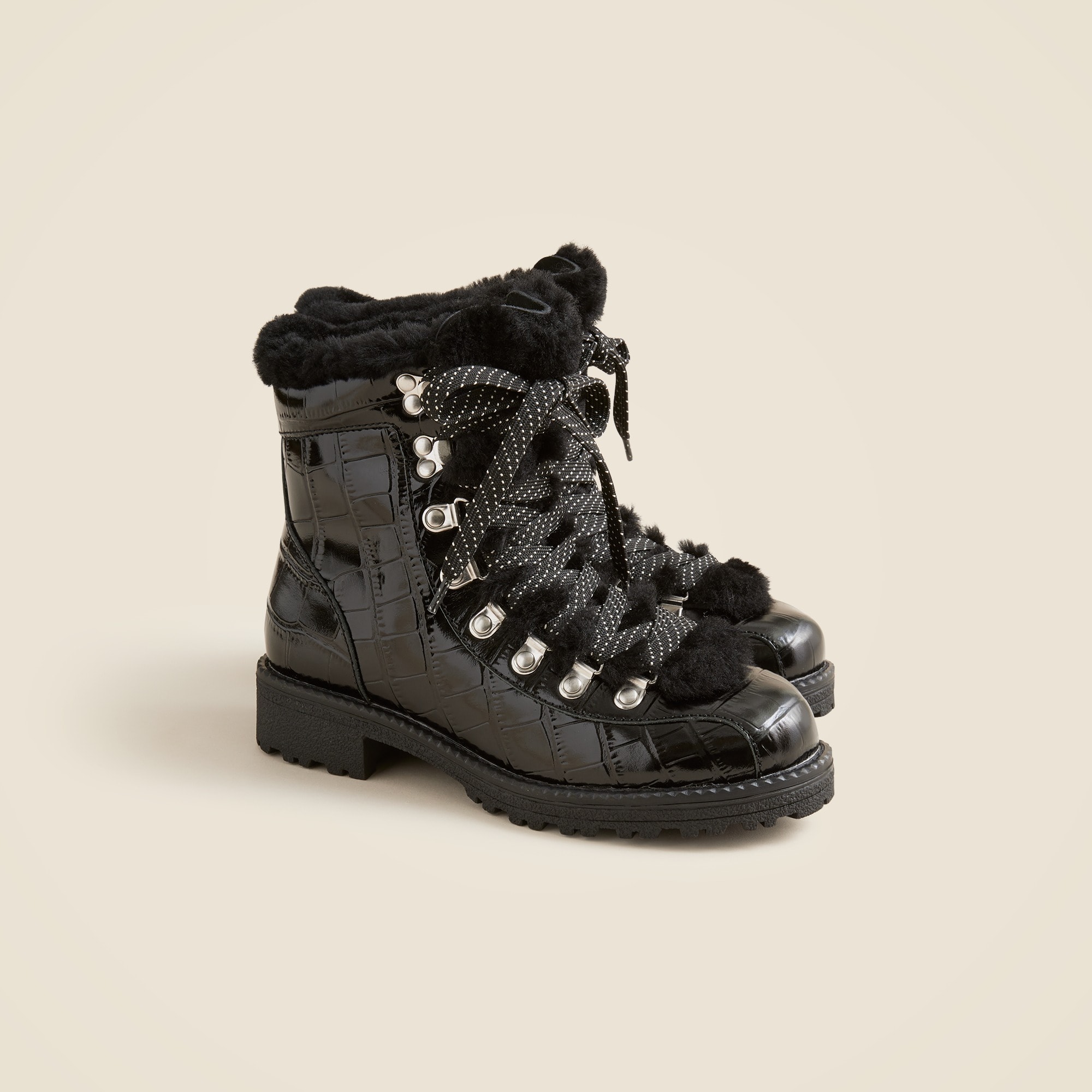 New Nordic boots in croc-embossed leather