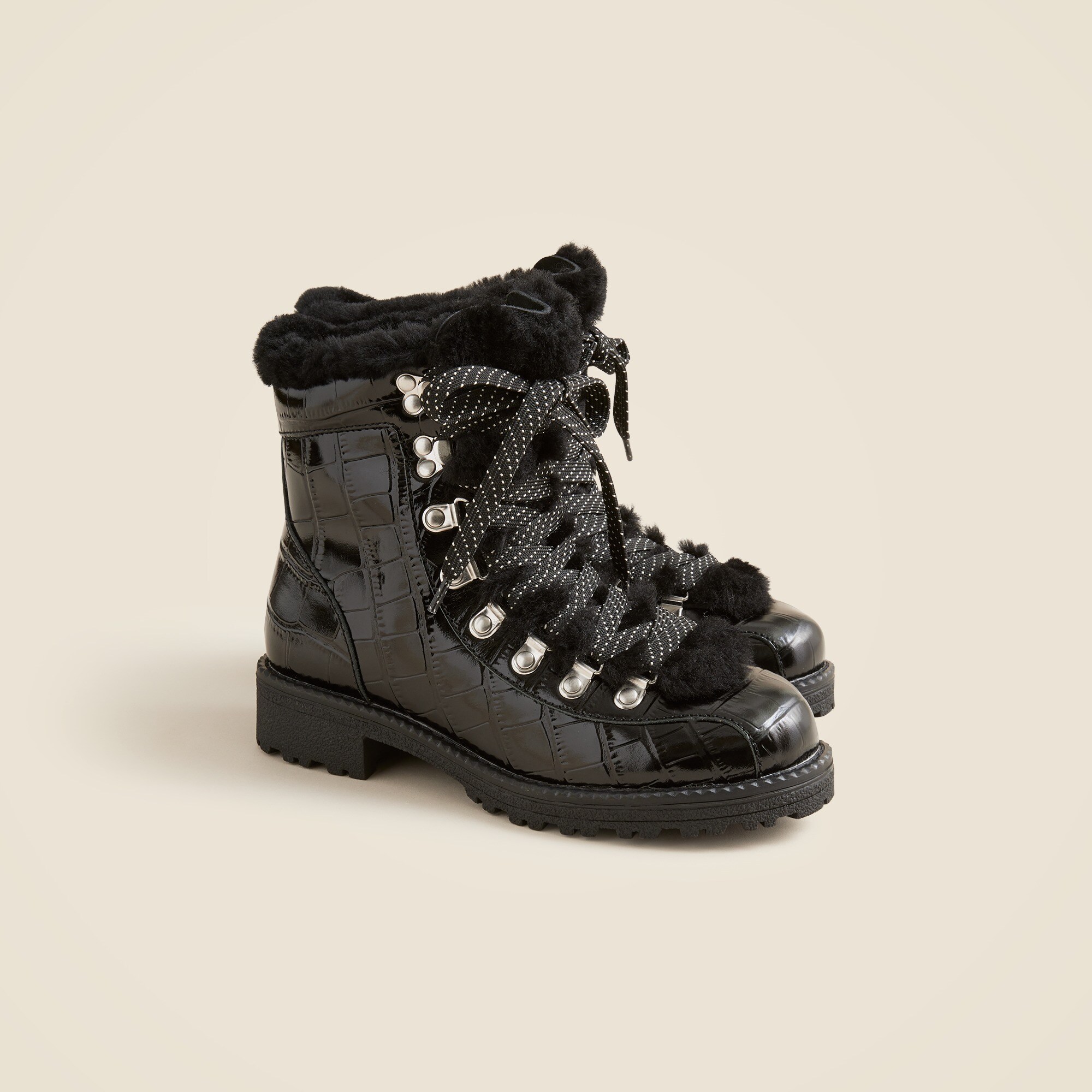 New Nordic boots in croc-embossed leather