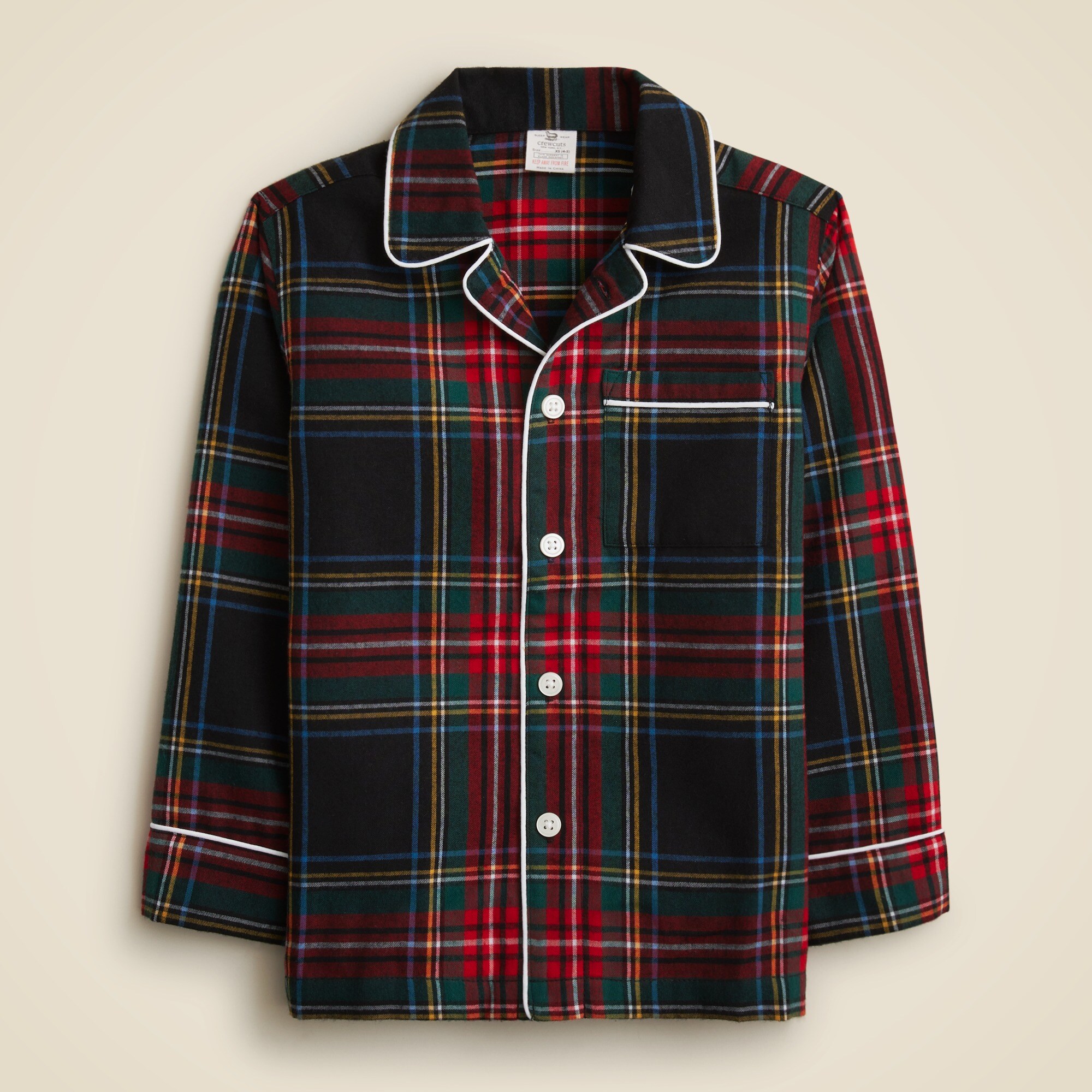 Kids' long-sleeve flannel pajama set