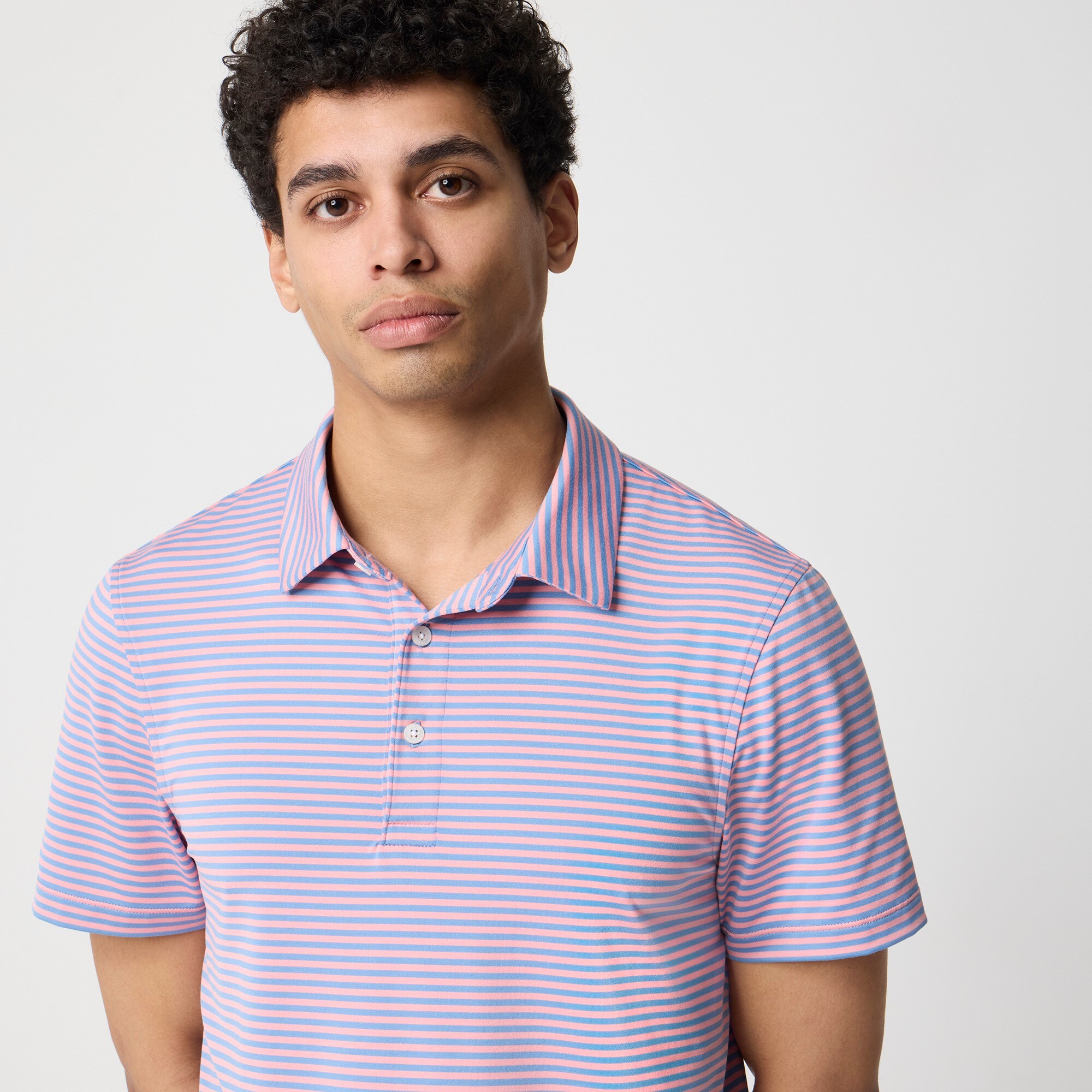 Striped performance polo shirt