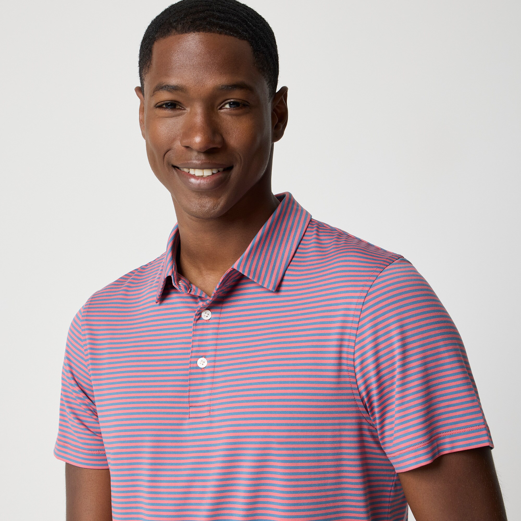 Striped performance polo shirt