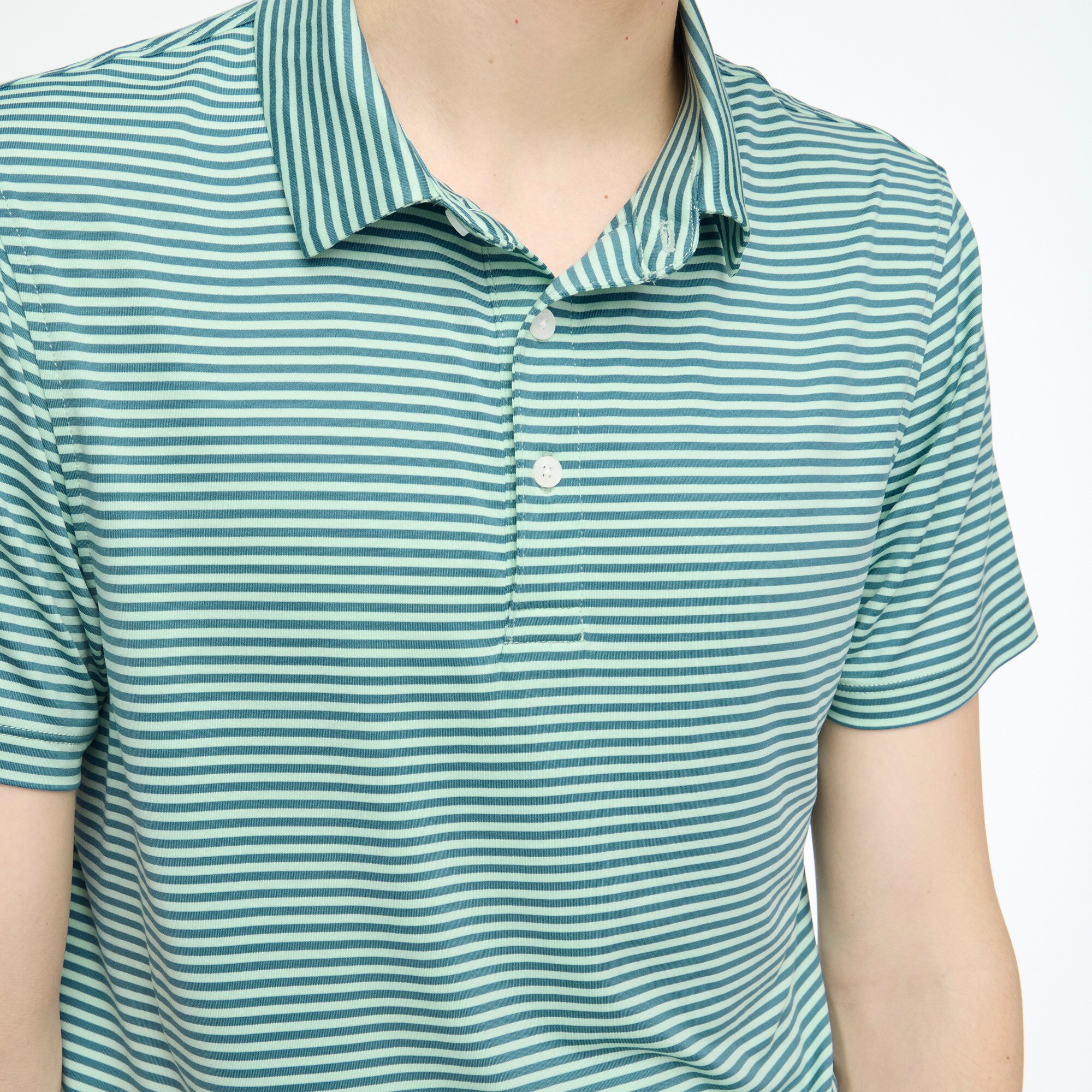 Striped performance polo shirt