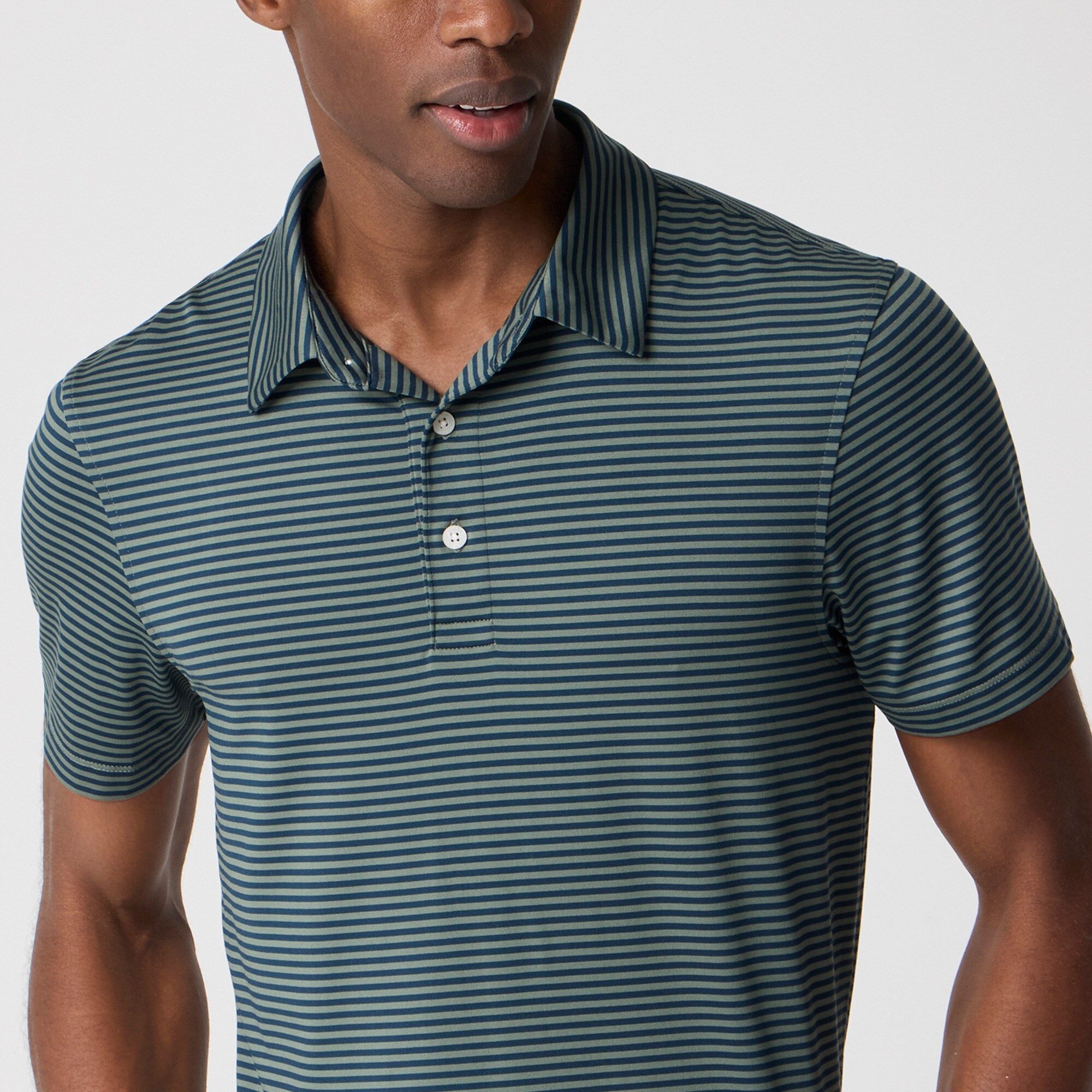 Striped performance polo shirt