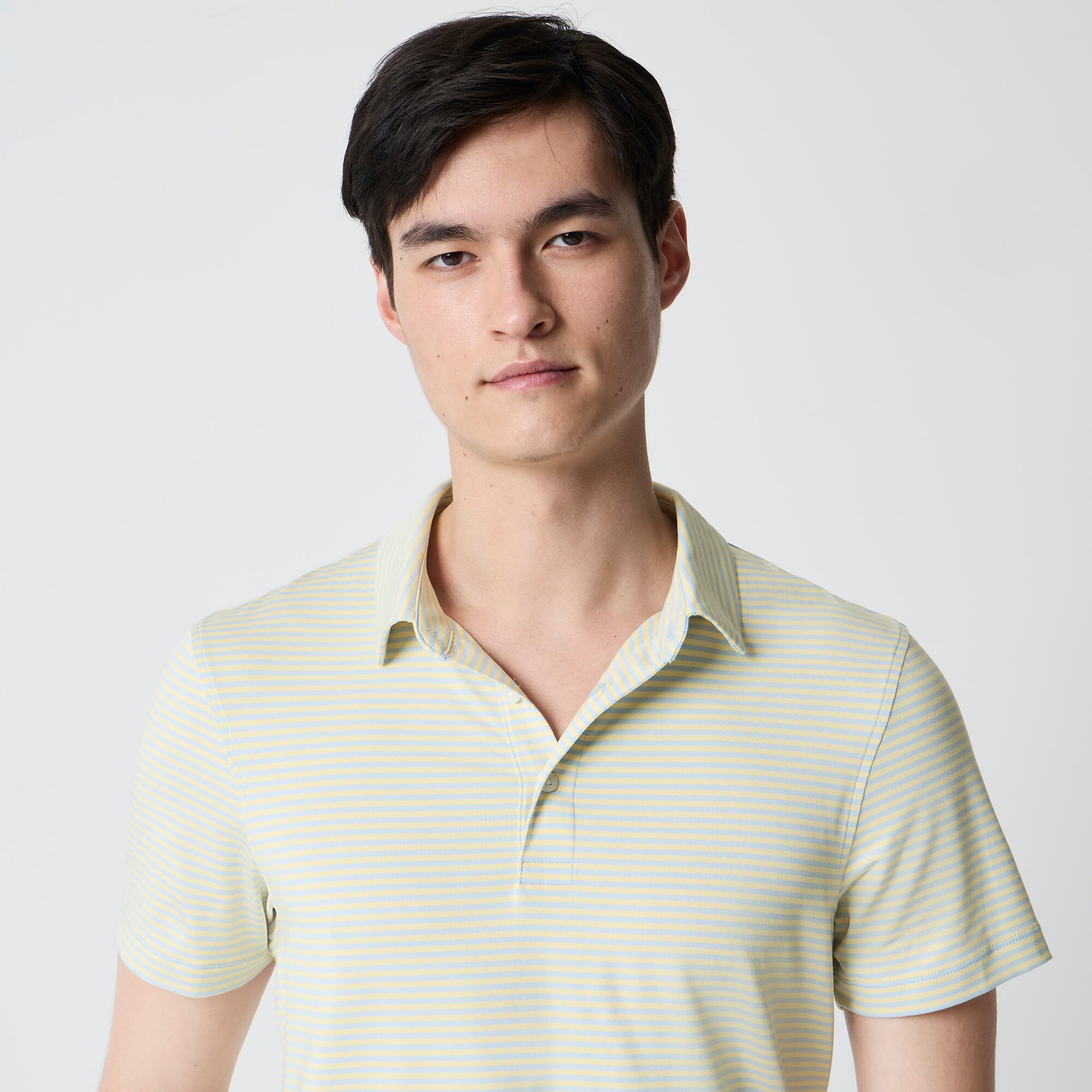 Striped performance polo shirt