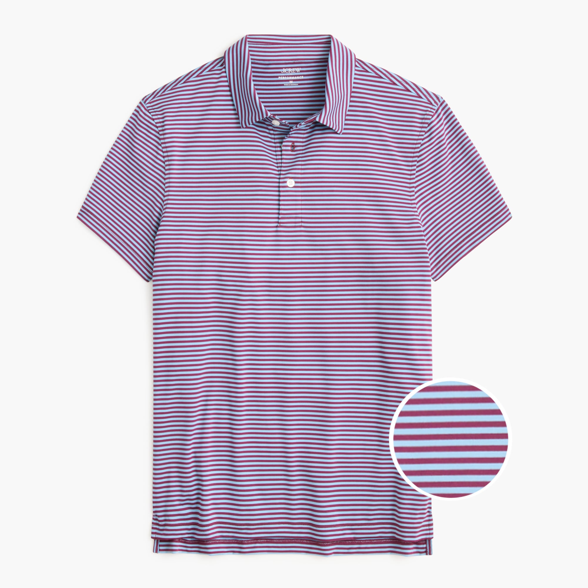 Striped performance polo shirt