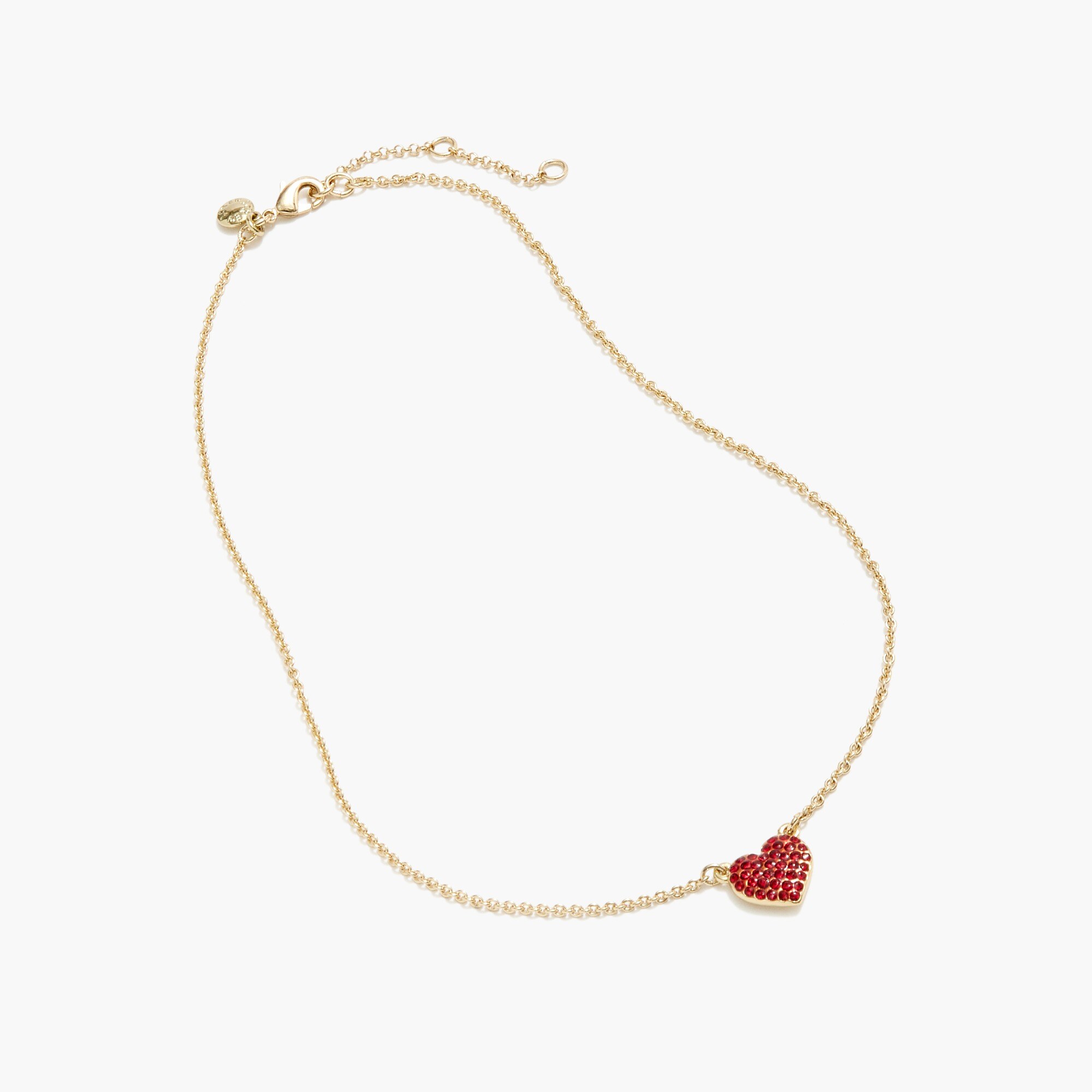 womens Pav&eacute; heart necklace