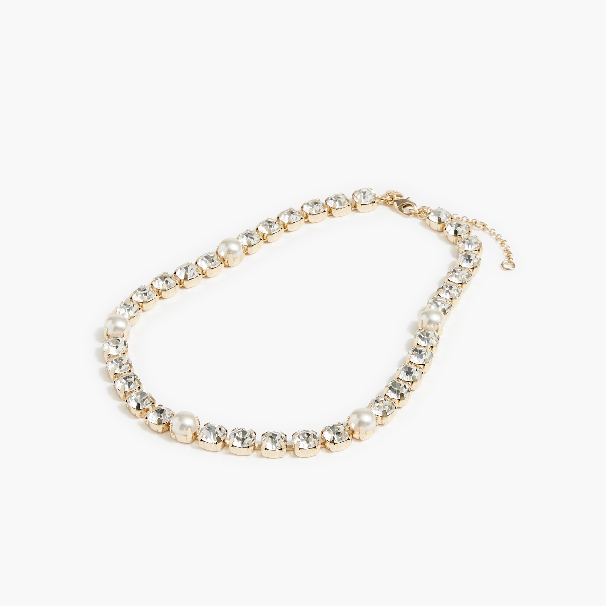 Crystal and pearl statement necklace