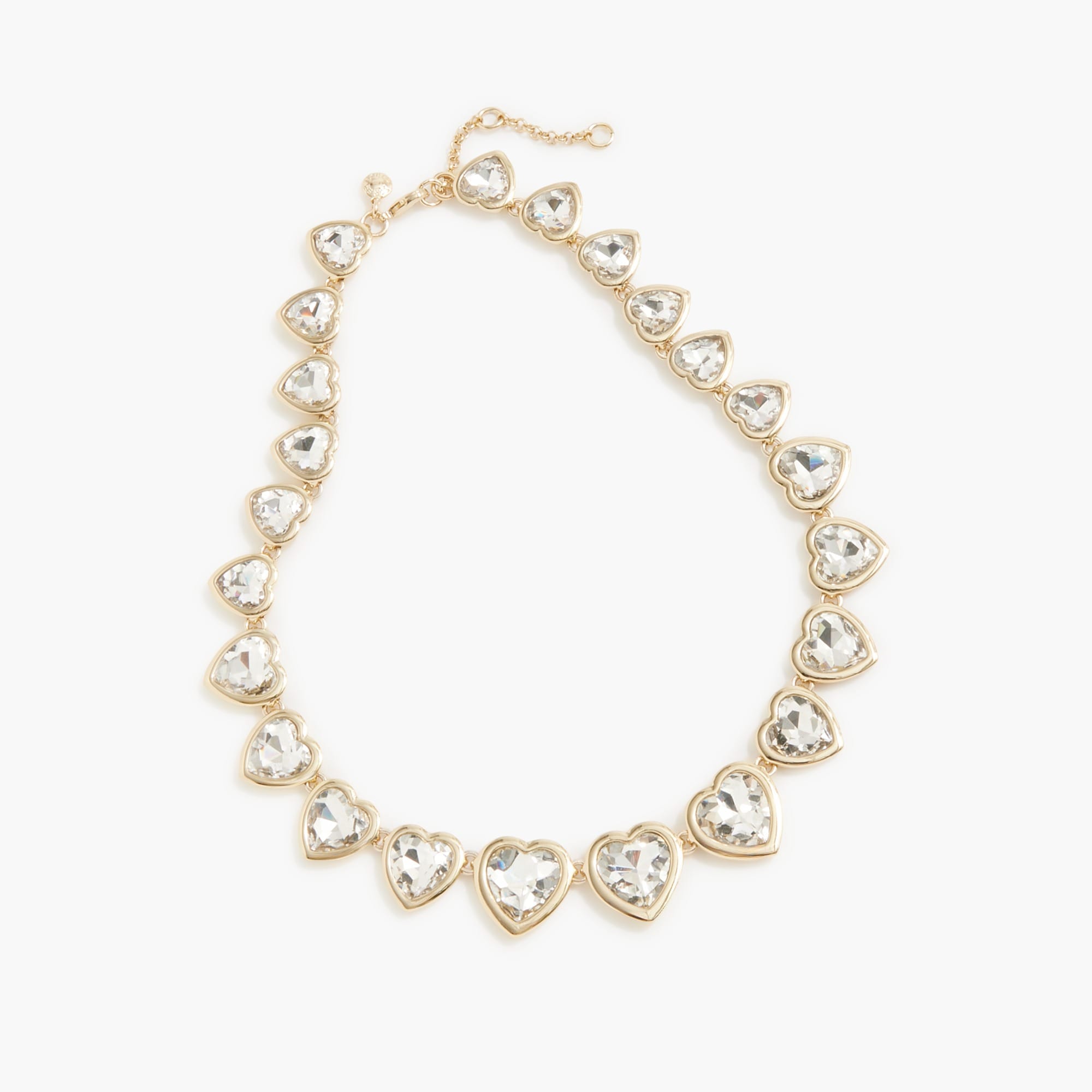 Crystal heart statement necklace