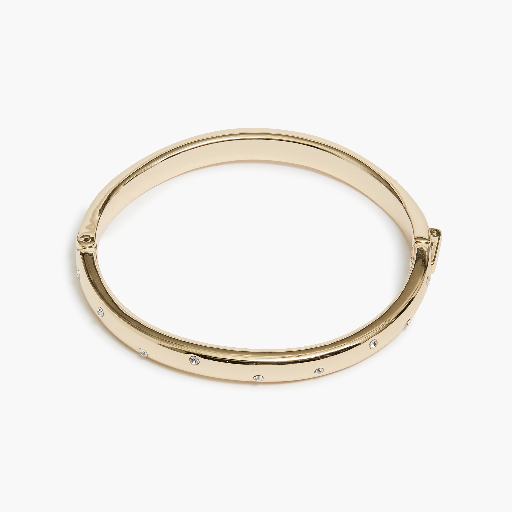 Gold and crystal bangle bracelet