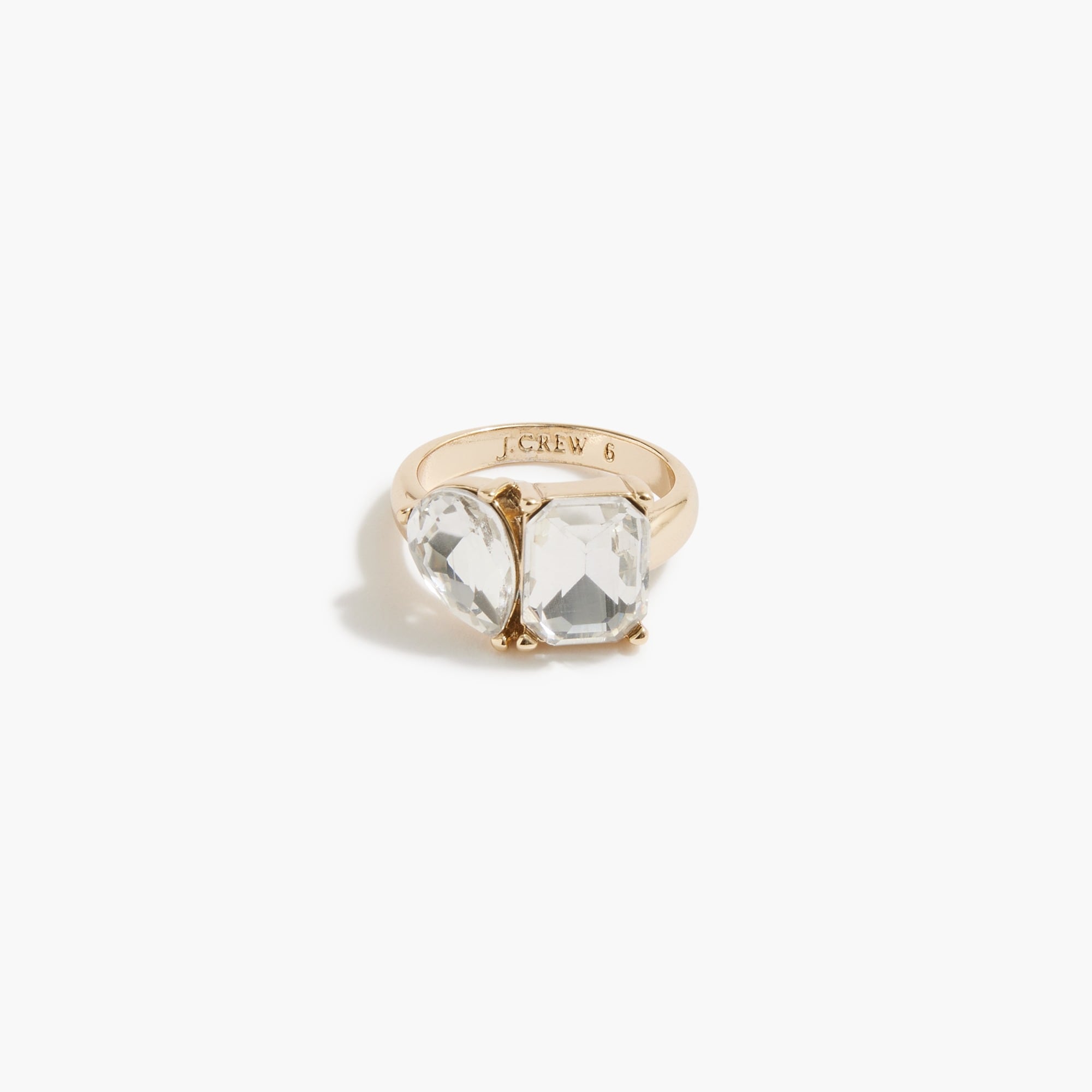 Two-stone toi et moi crystal ring