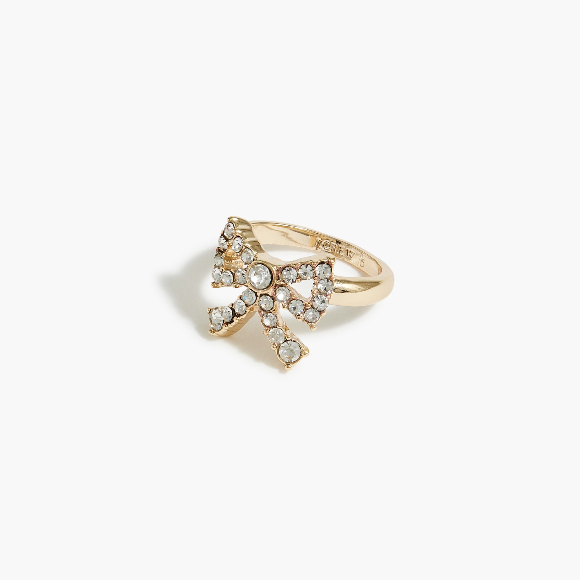 crystal bow ring for women