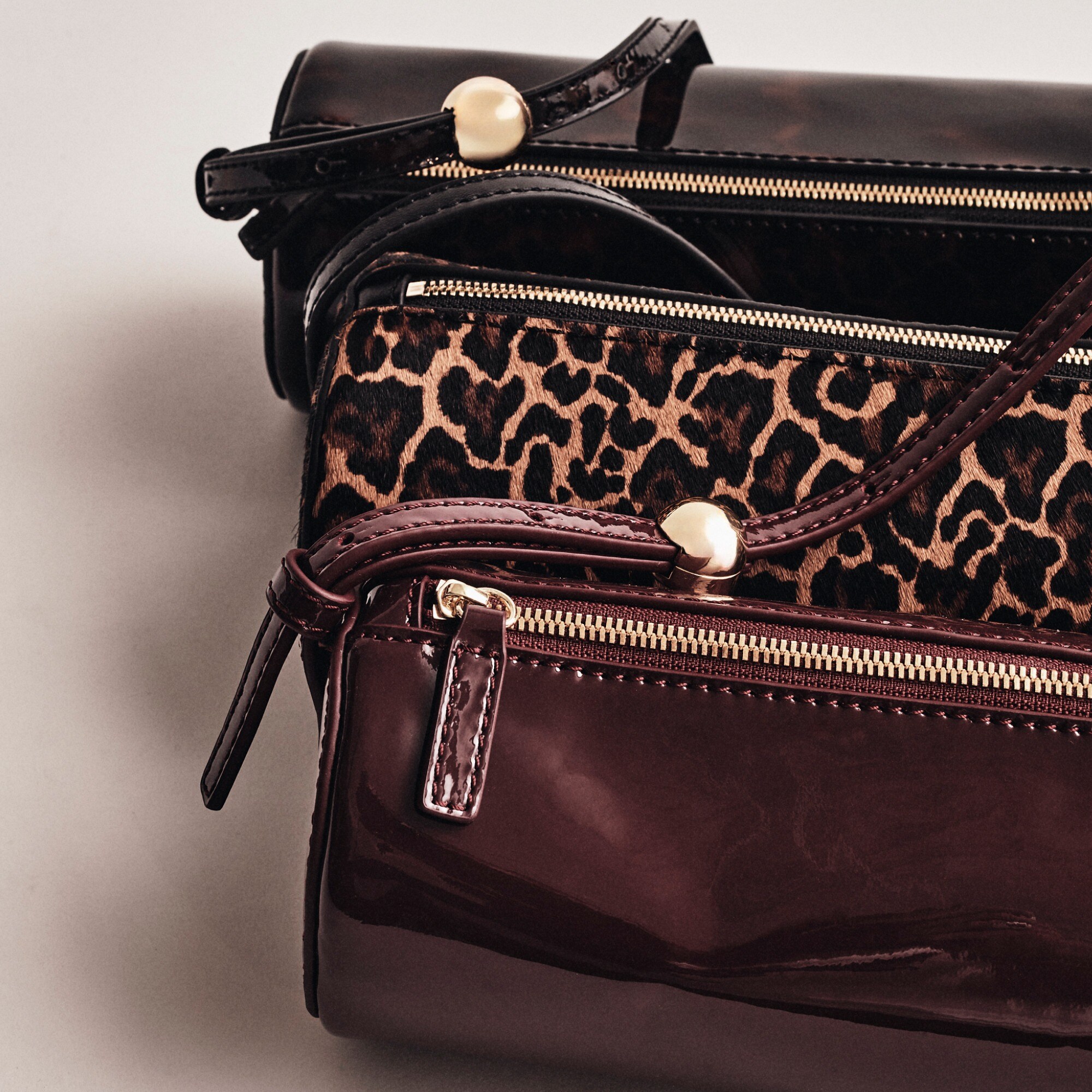 Bordeaux bag in tortoise print leather
