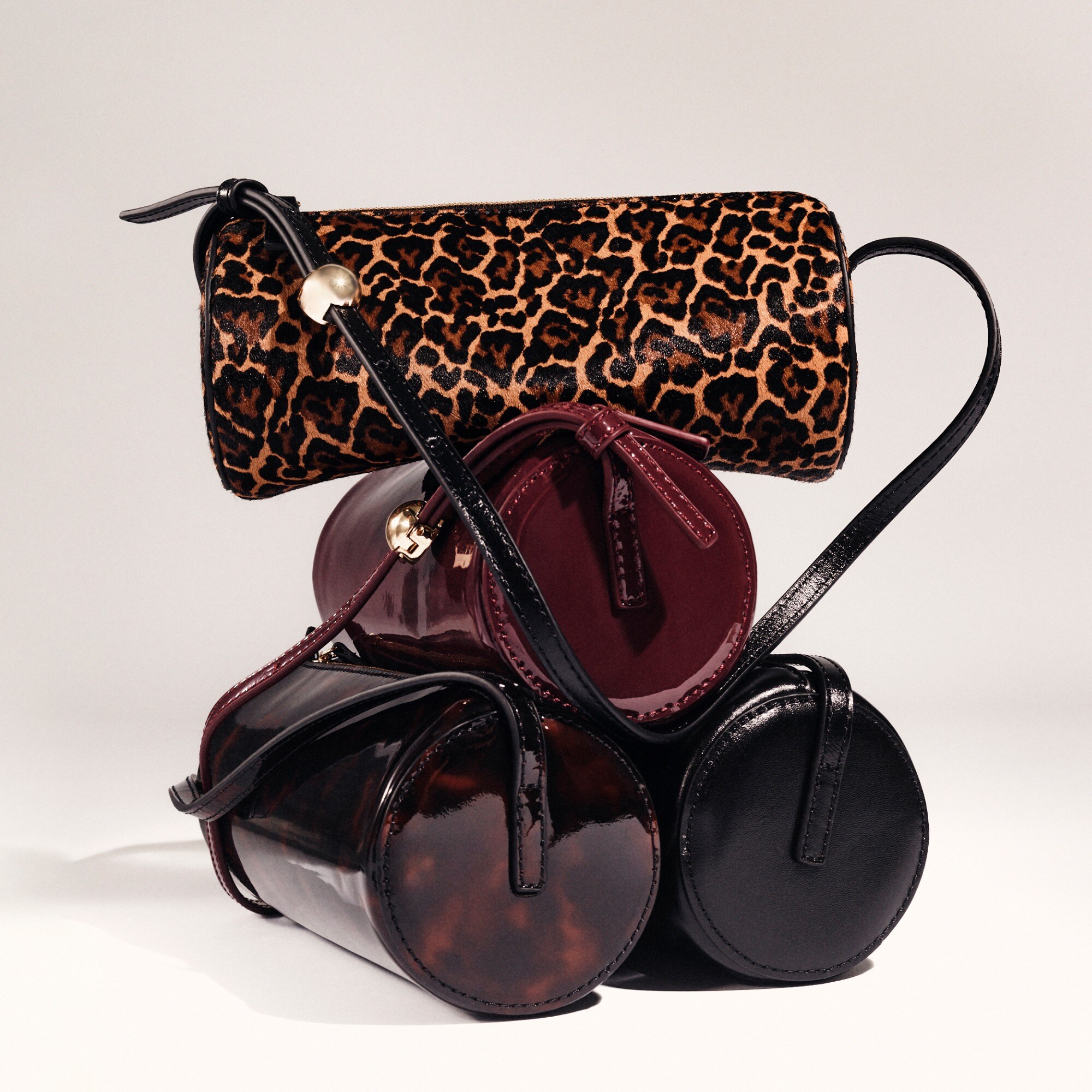Bordeaux bag in tortoise print leather