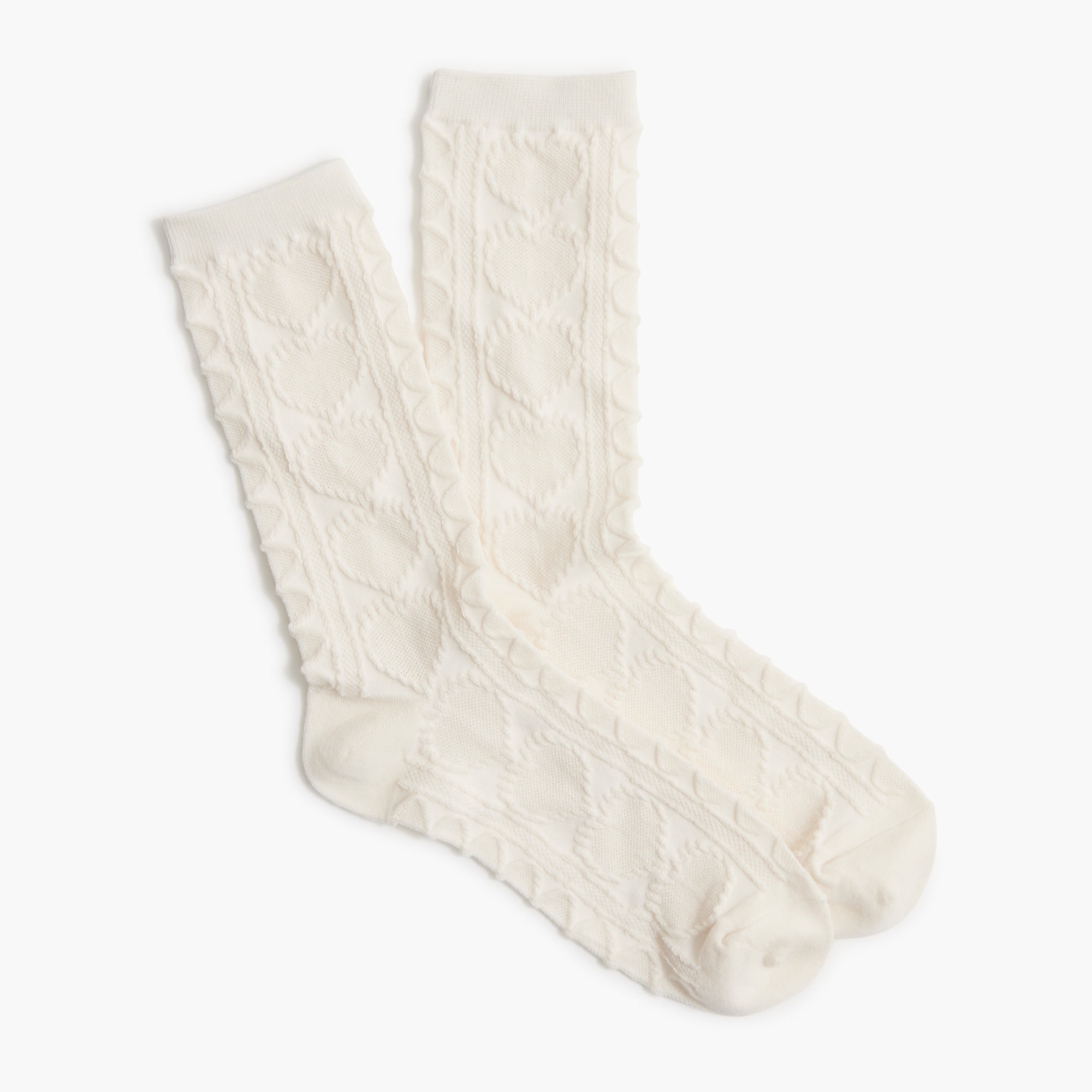 Heart cable-knit trouser socks