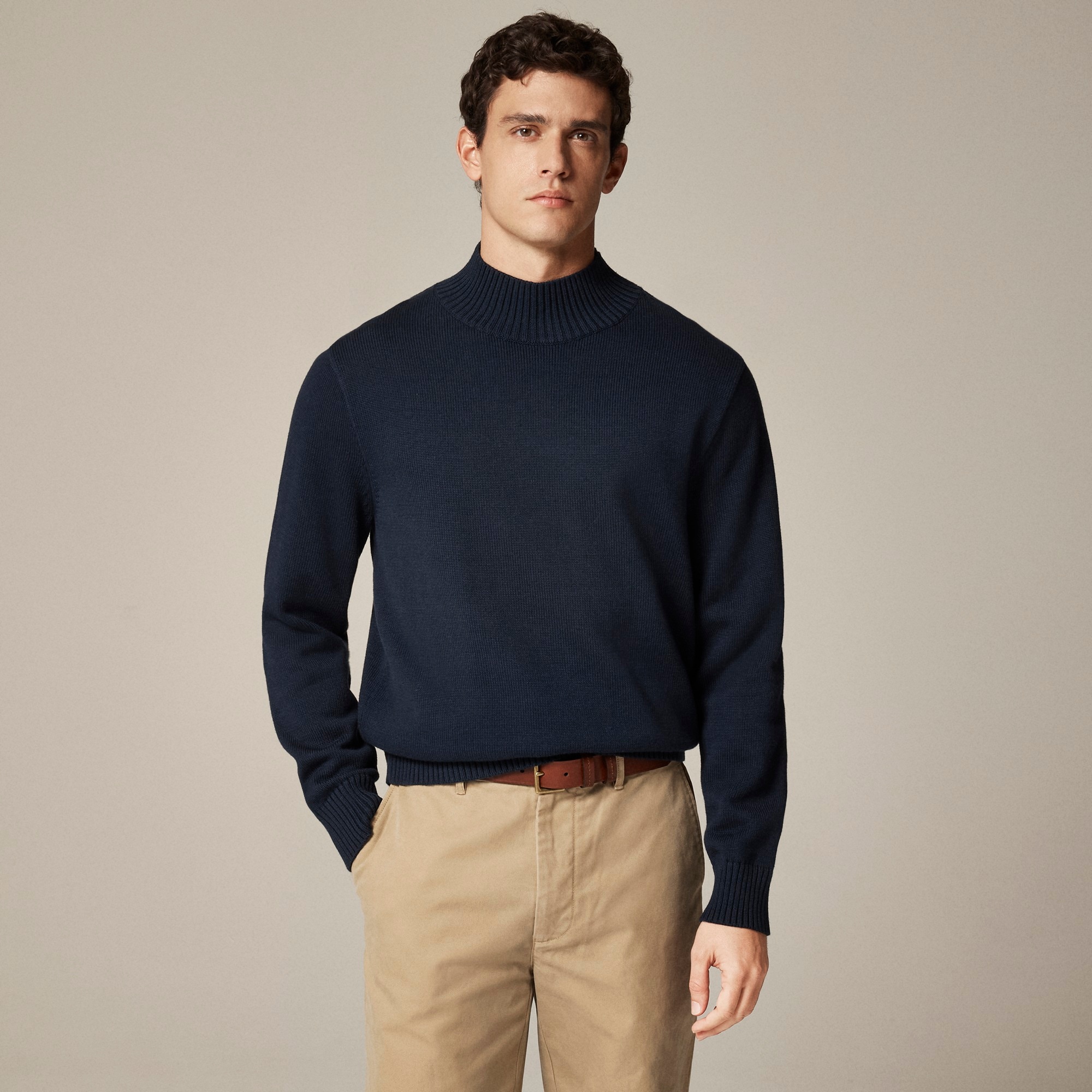 mens Heritage cotton mockneck sweater