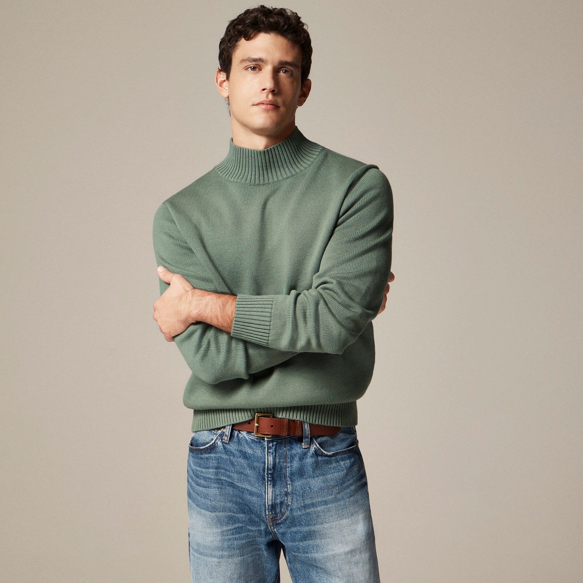 Heritage cotton mockneck sweater